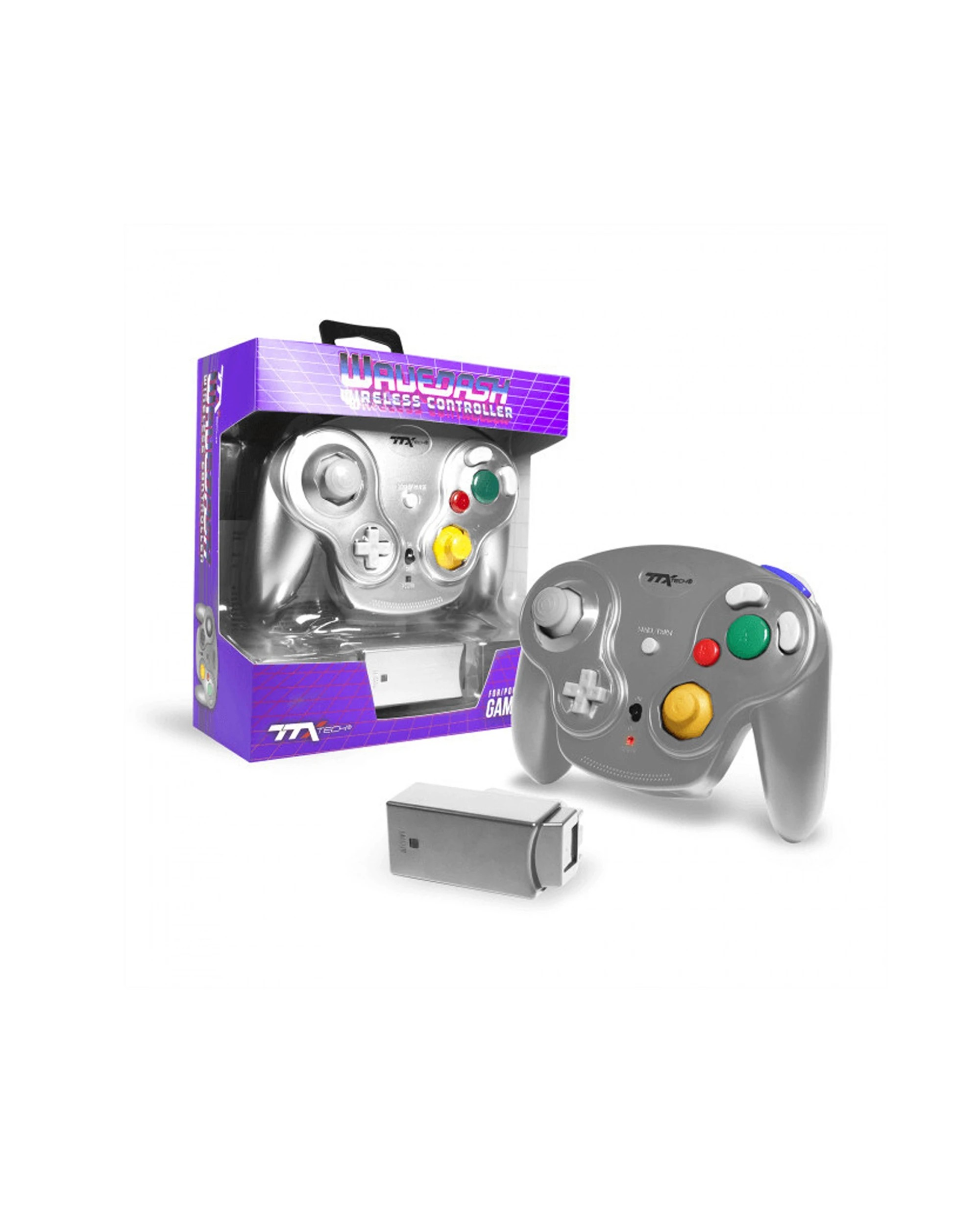 3 TTX-TECH NGC Gamecube Wireless Wavedash 2.4GHz Controller - Rumble Feedback
 - silver, 3 of 3