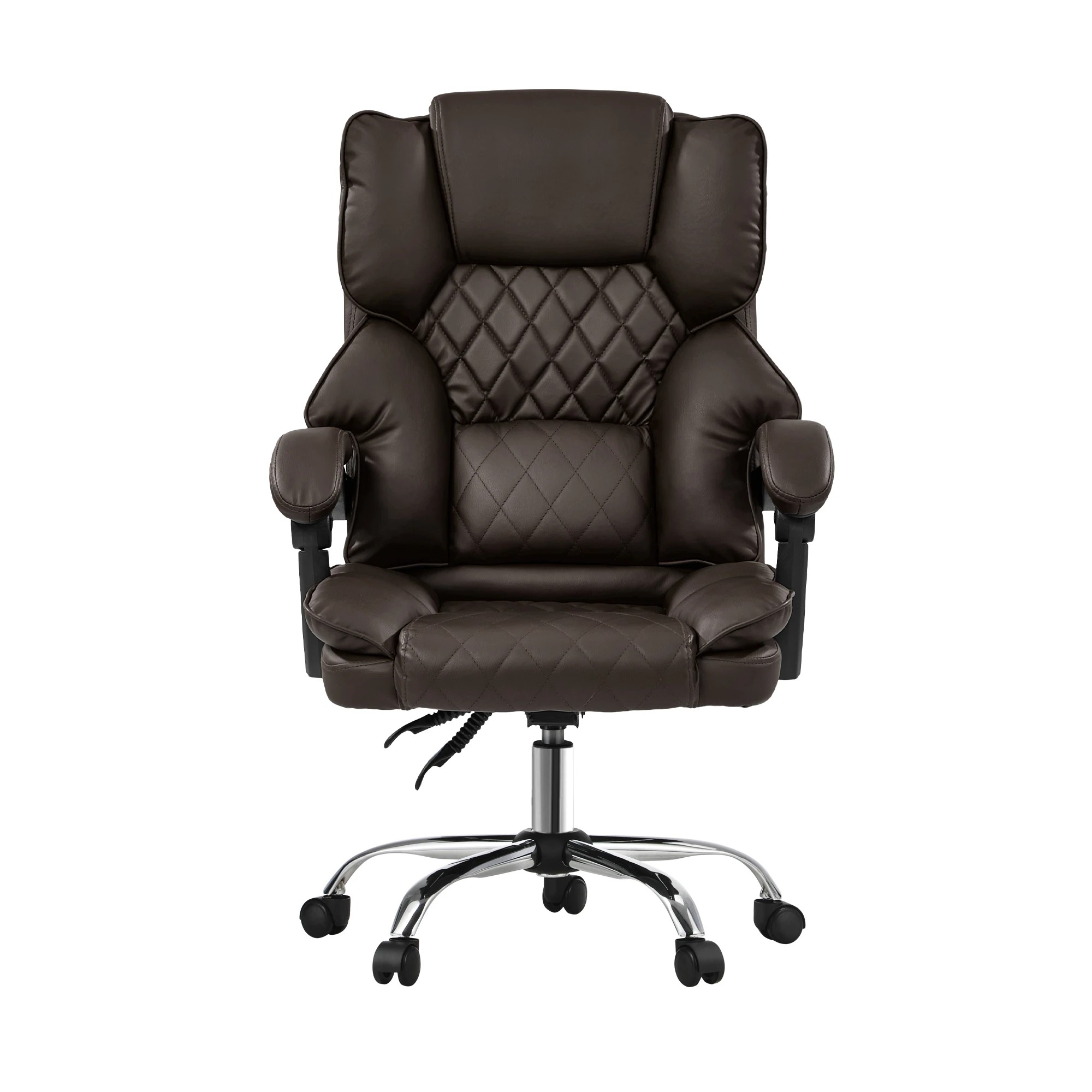 7 Oikiture Massage Office Chair Computer Racer PU Leather Seat Recliner - Brown, 7 of 7