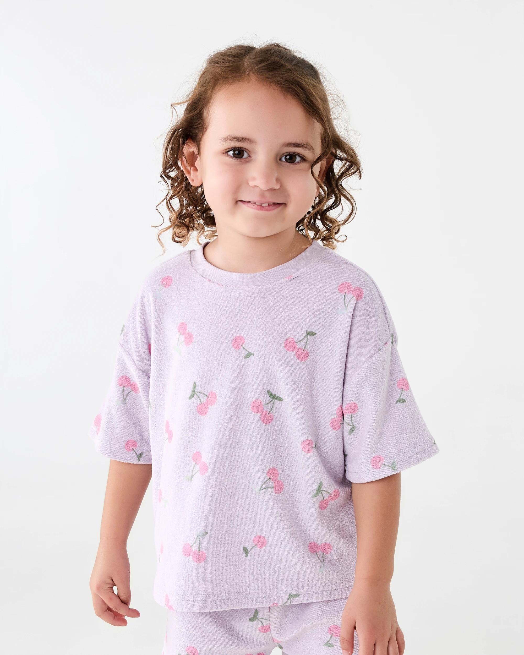 1 Oversized Terry T-shirt Pur Cherry, 1 of 7