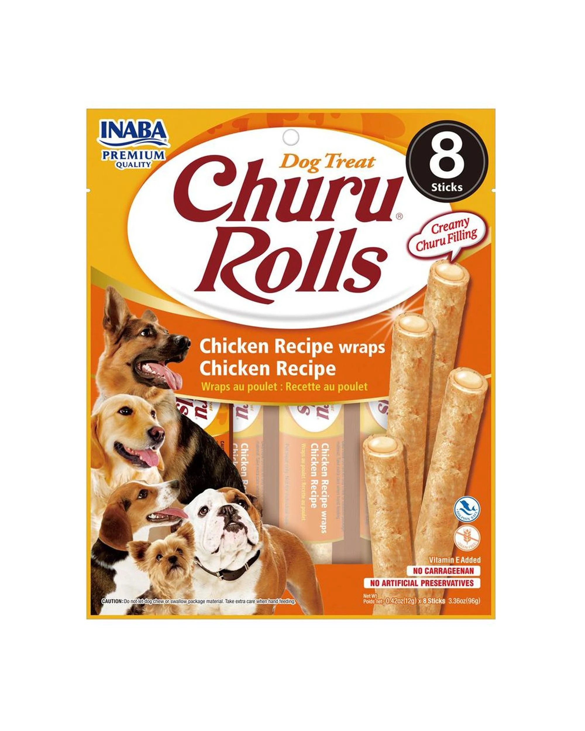 1 Inaba Churu Rolls Dog Treat Chicken Recipe 6 x 96g, 1 of 2