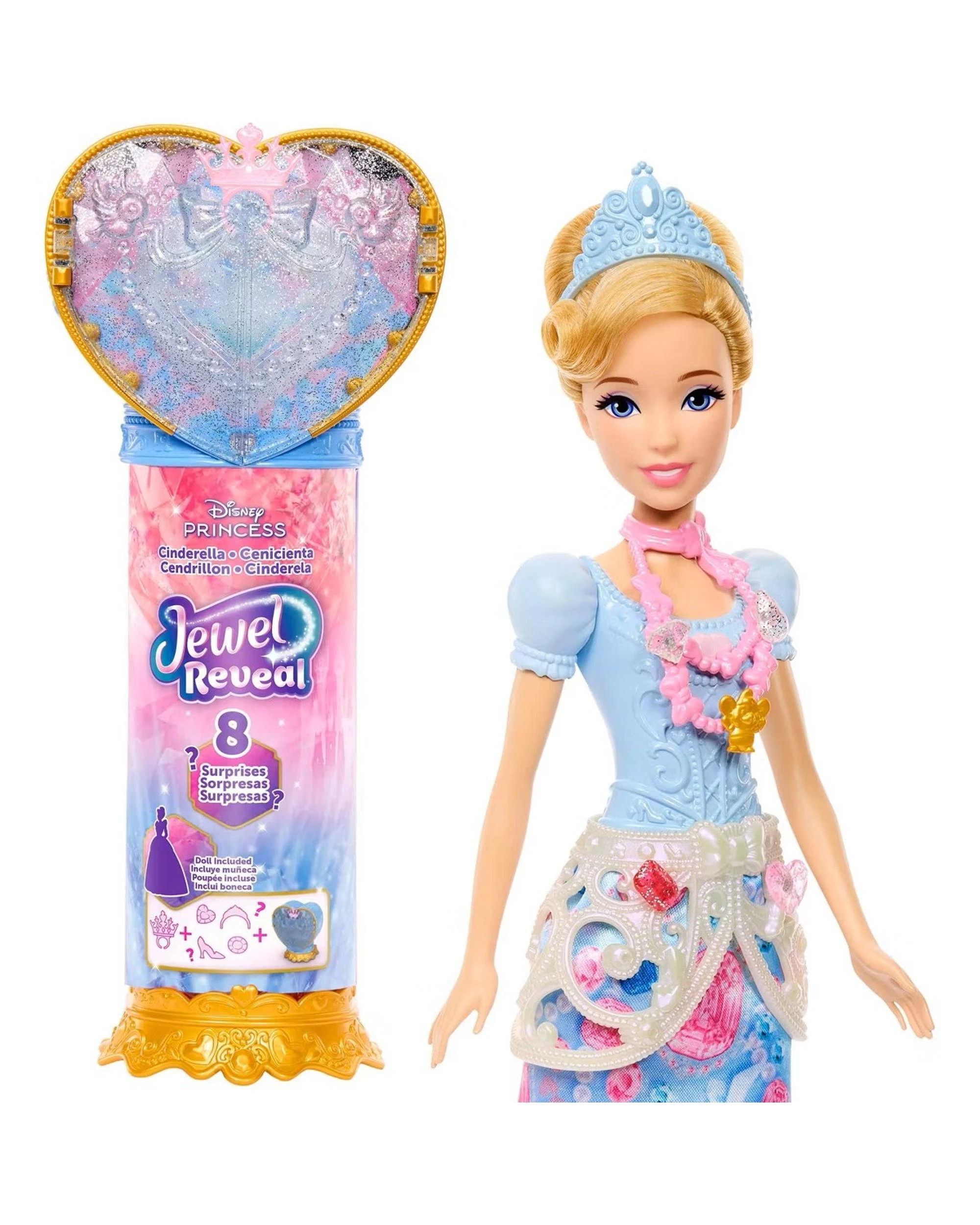 1 Disney Princess Jewel Reveal Cinderella Fashion Doll, 1 of 5