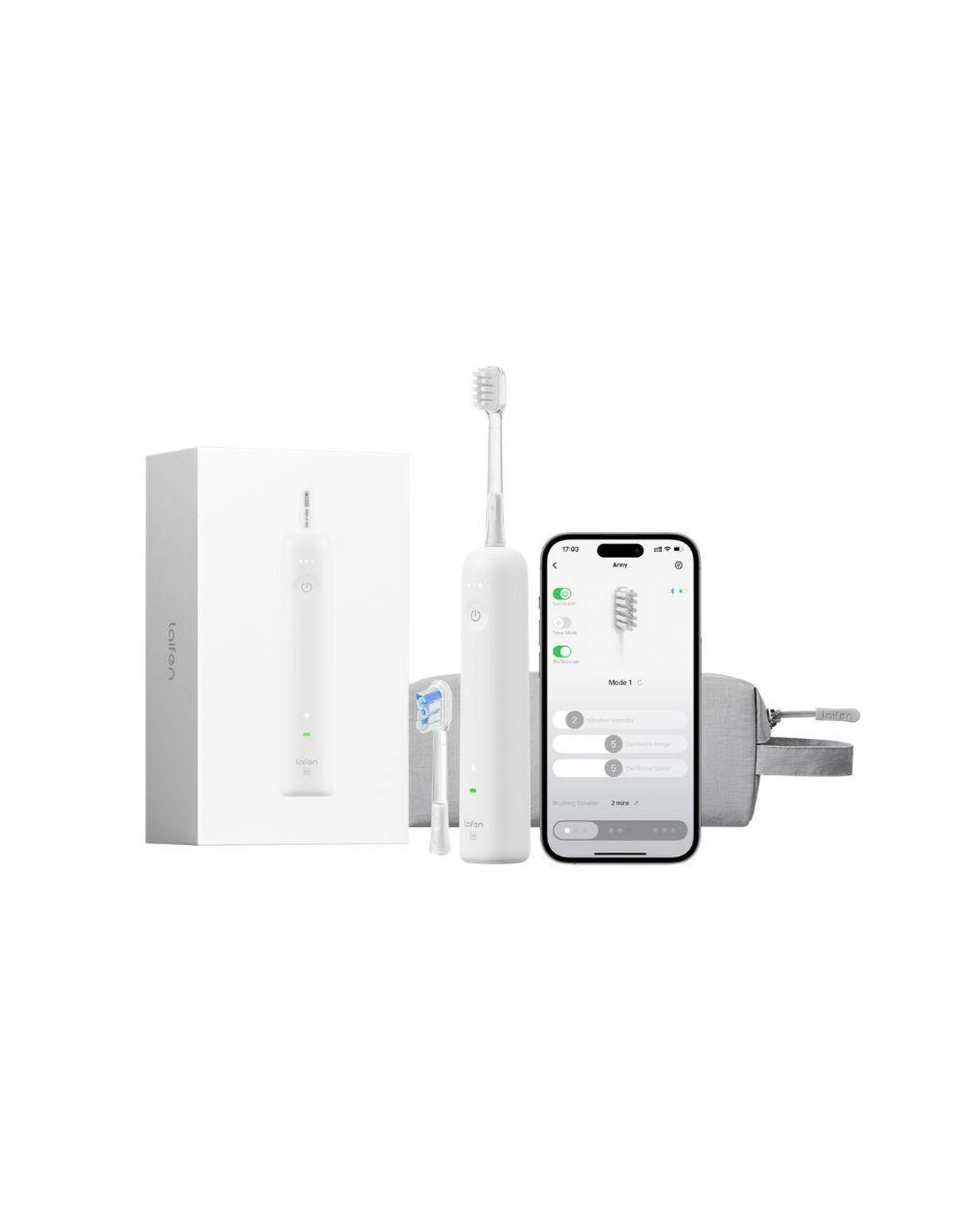 1 Laifen Wave SE Electric Toothbrush with Soft and Clean Brush Heads and Travel Bag White, 1 of 3