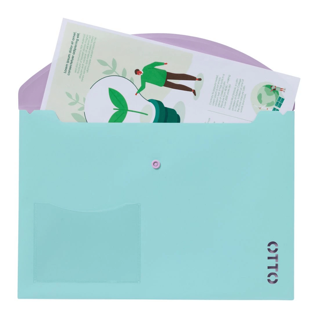 2 Otto A4 Document Wallet Mint, 2 of 3