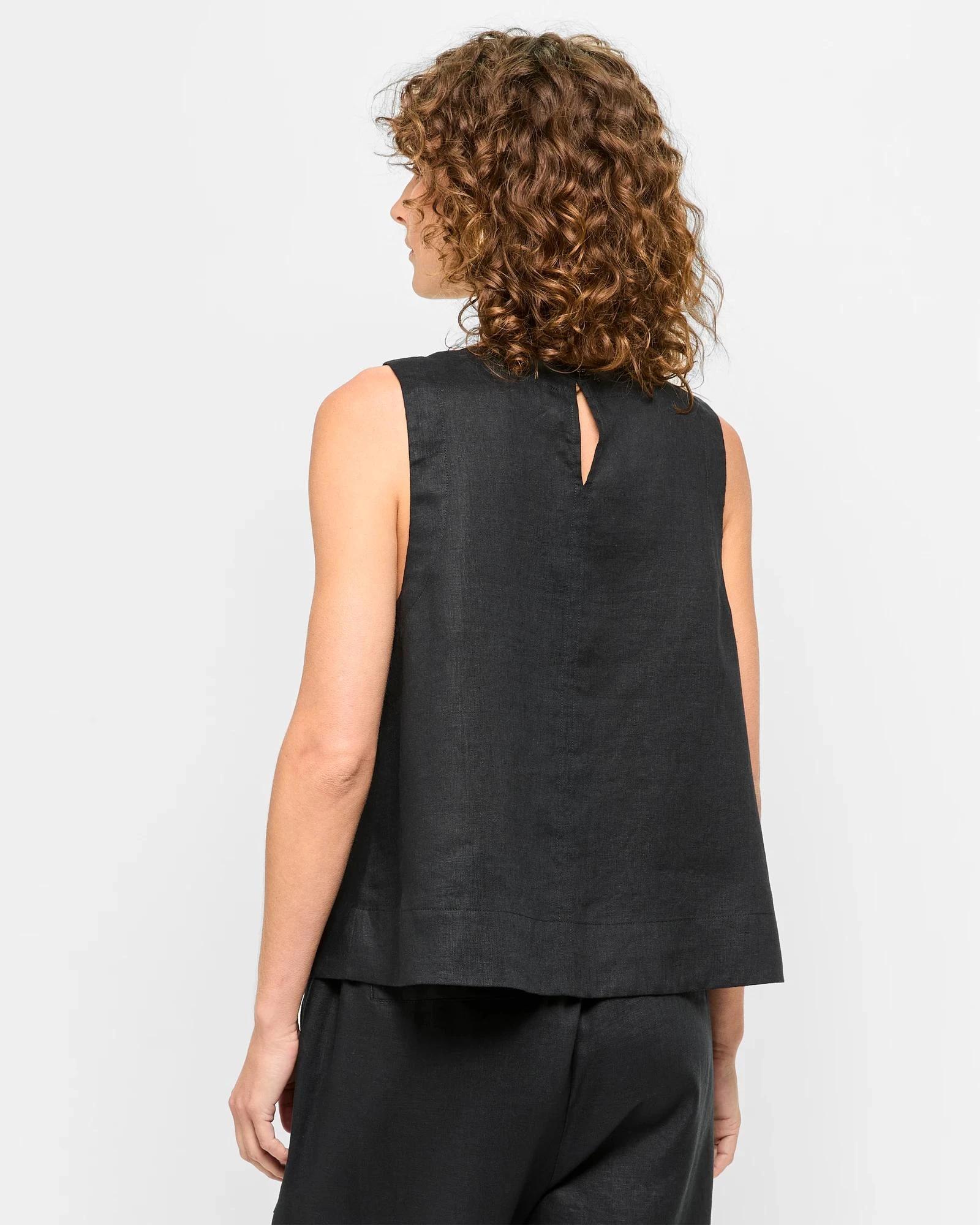 4 Target European Linen Tank Top BLACK, 4 of 5