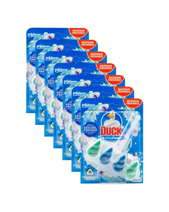 Duck 7PK Toilet Cage Active Foam Bathroom Freshener Marine Breeze 38.6g - Multi