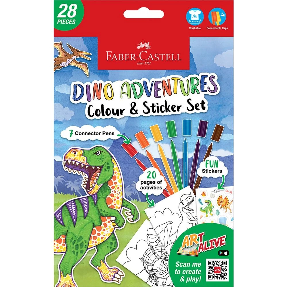 1 Faber-Castell Connecter Pen Colouring Set A5  Dinosaurs, 1 of 4