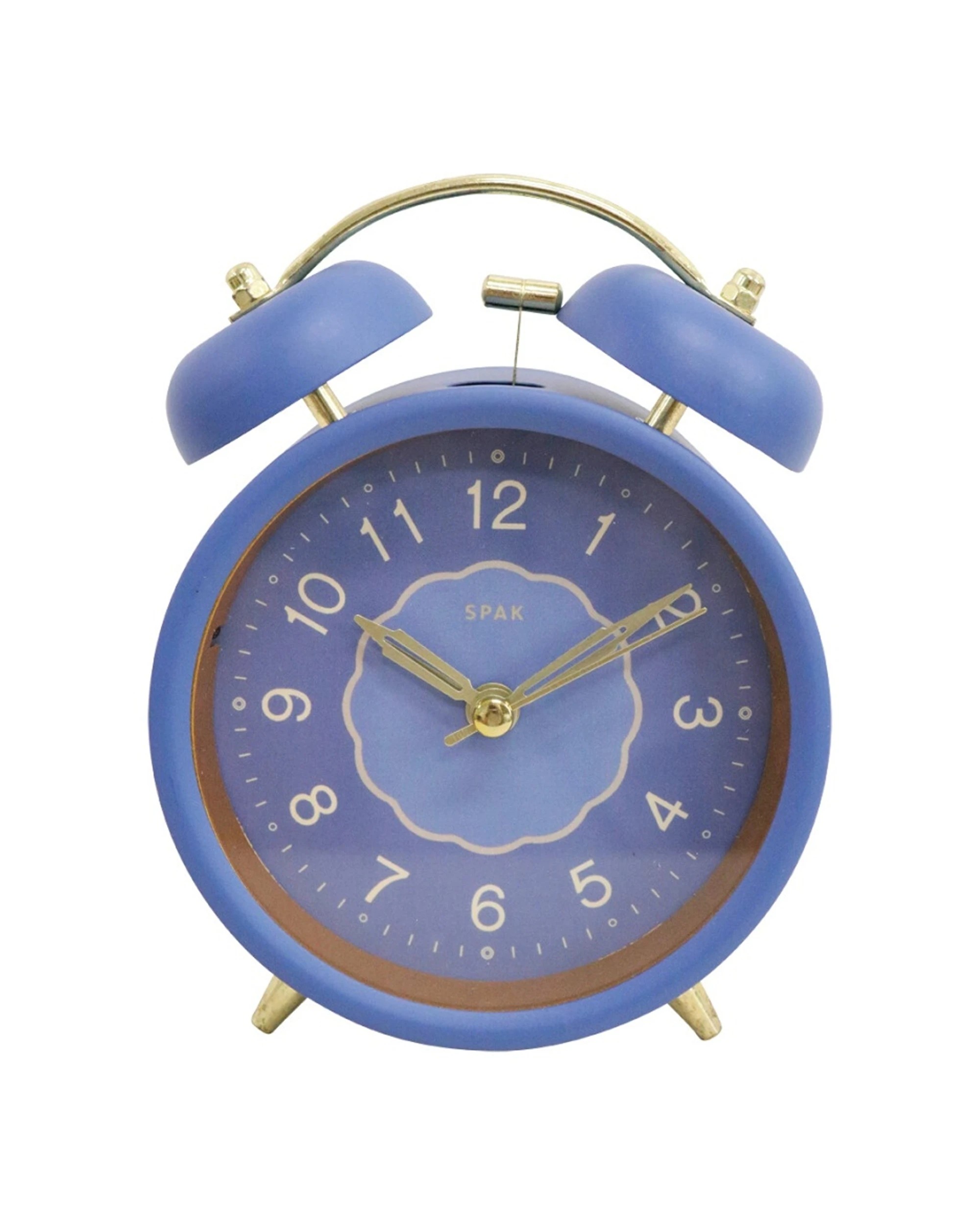 1 LVD Newport Metal Analogue Alarm Clock Bedroom Decor 14cm - Blue, 1 of 1