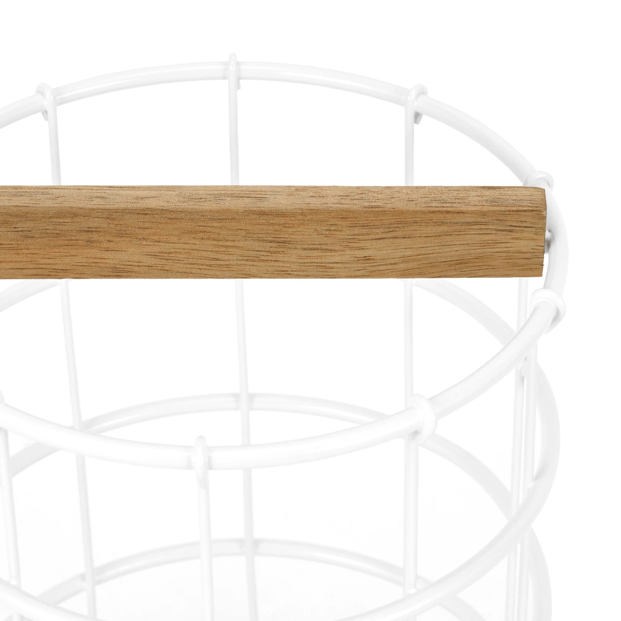 3 Off White and Acacia Utensil Holder, 3 of 6