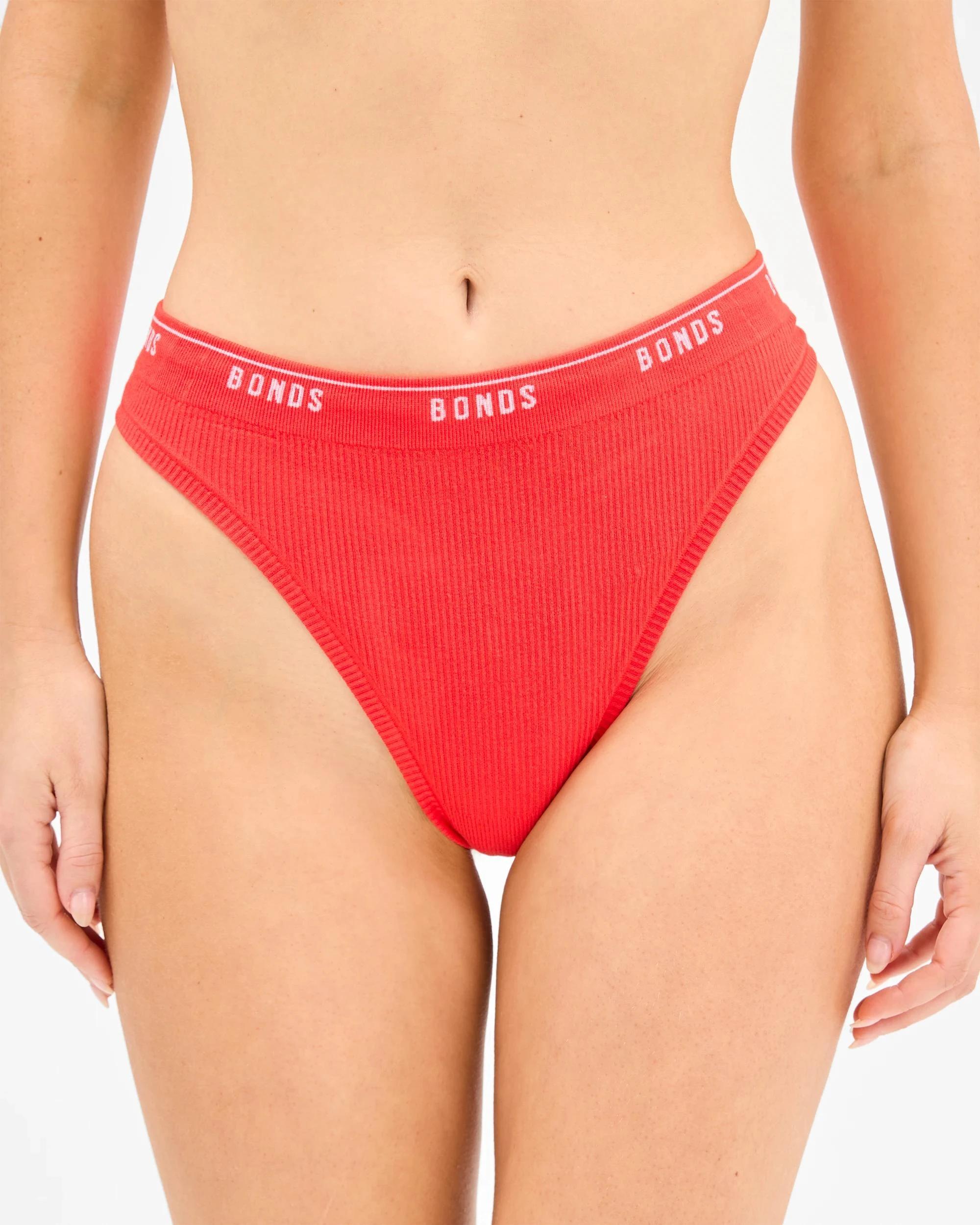 1 Womens Originals Bamboo Seamless Rib G-String - Bonds RED ROXY, 1 of 2