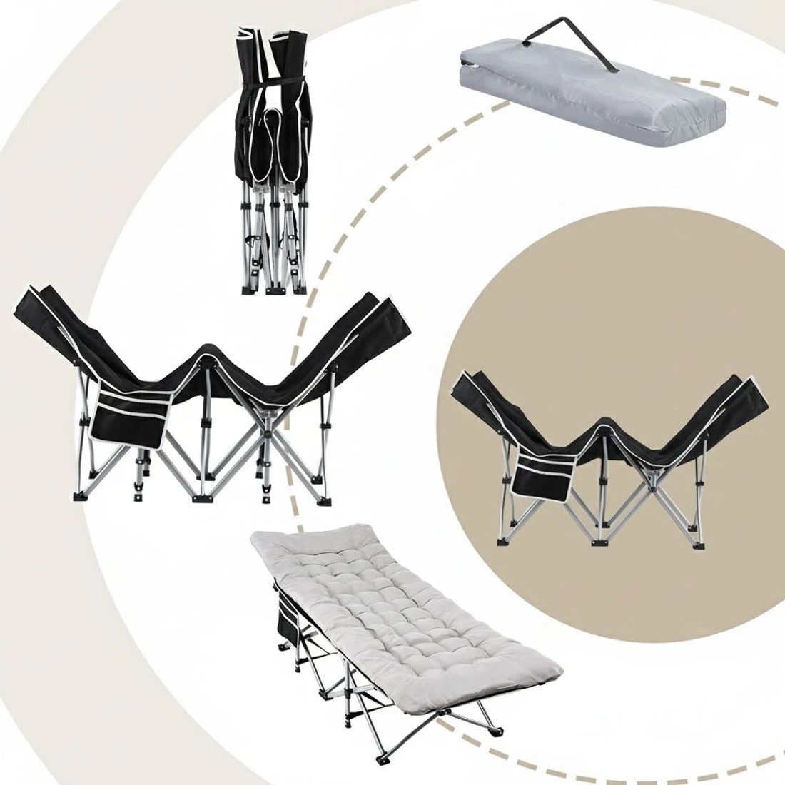 8 Artiss Folding Bed With Mattress Heavy Duty  185CM - Multi - Multi, 8 of 8