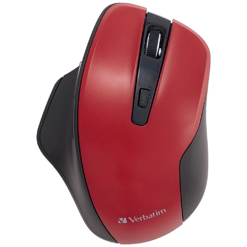 1 Verbatim Silent Ergonomic Wireless Mouse Red, 1 of 4