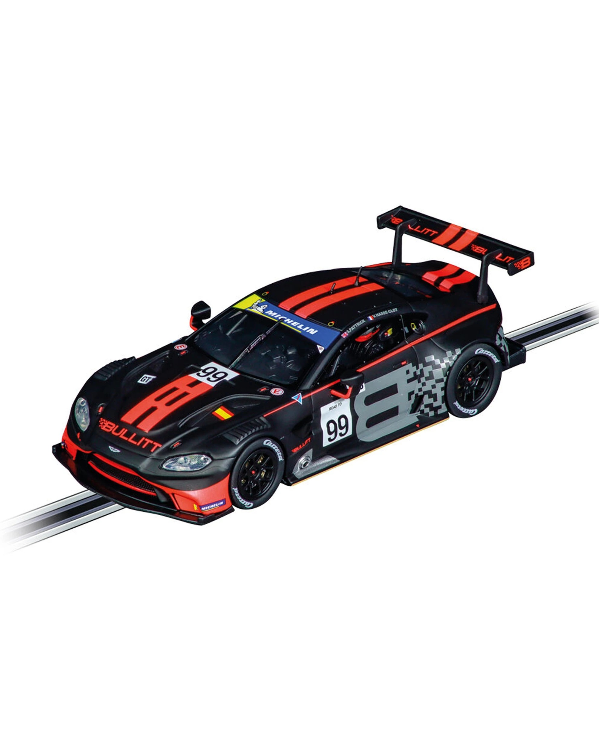 2 Carrera Zimbler Aston-Martin Vantage GT3 Bullitt Racing Slot Car 1.32 Lights - Black, 2 of 3