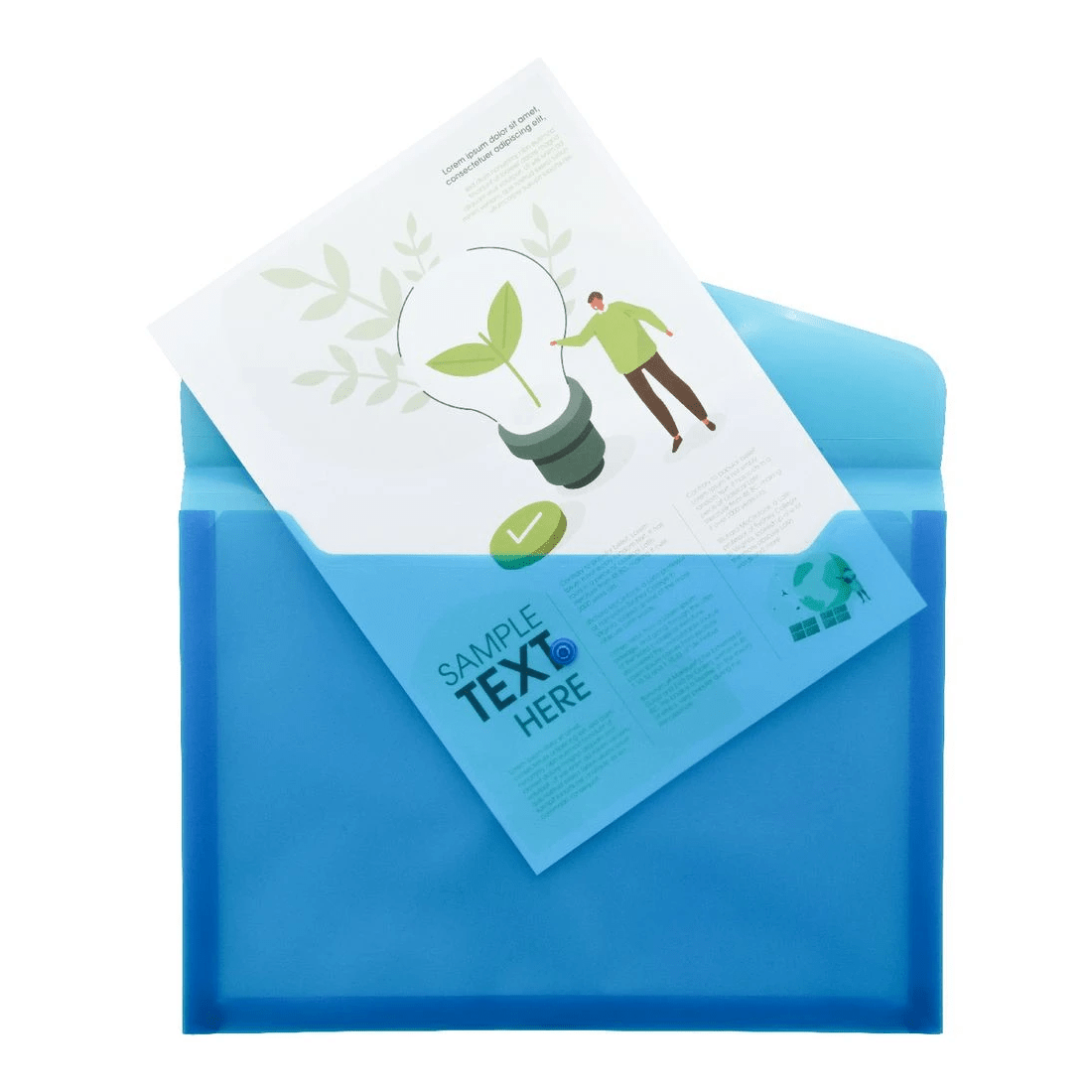 4 J.Burrows A4 Button Document Wallet Blue, 4 of 5