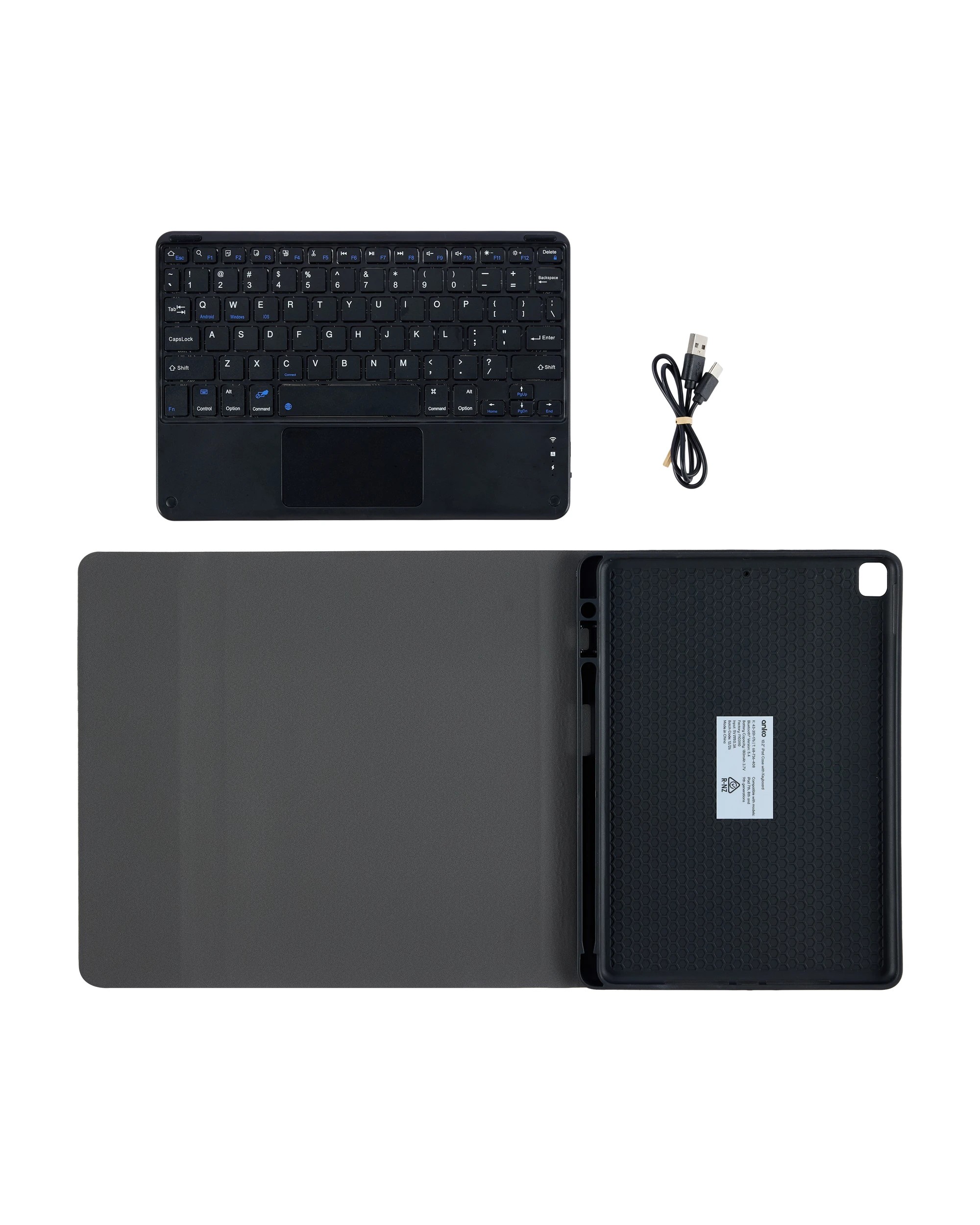3 iPad 10.2in. Case with Keyboard - Black, 3 of 10