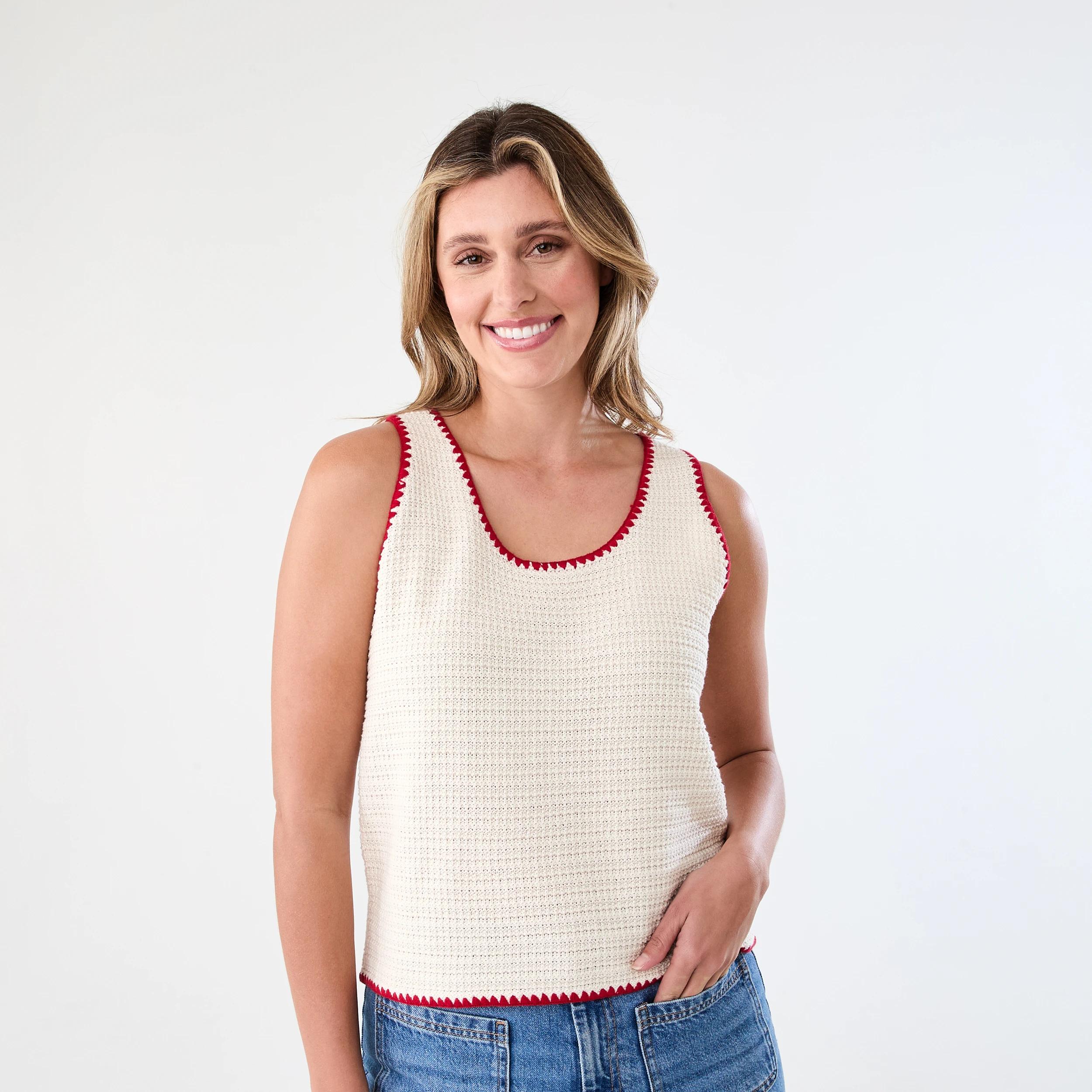 1 Stitch Edge Crochet Tank Ecru, 1 of 6