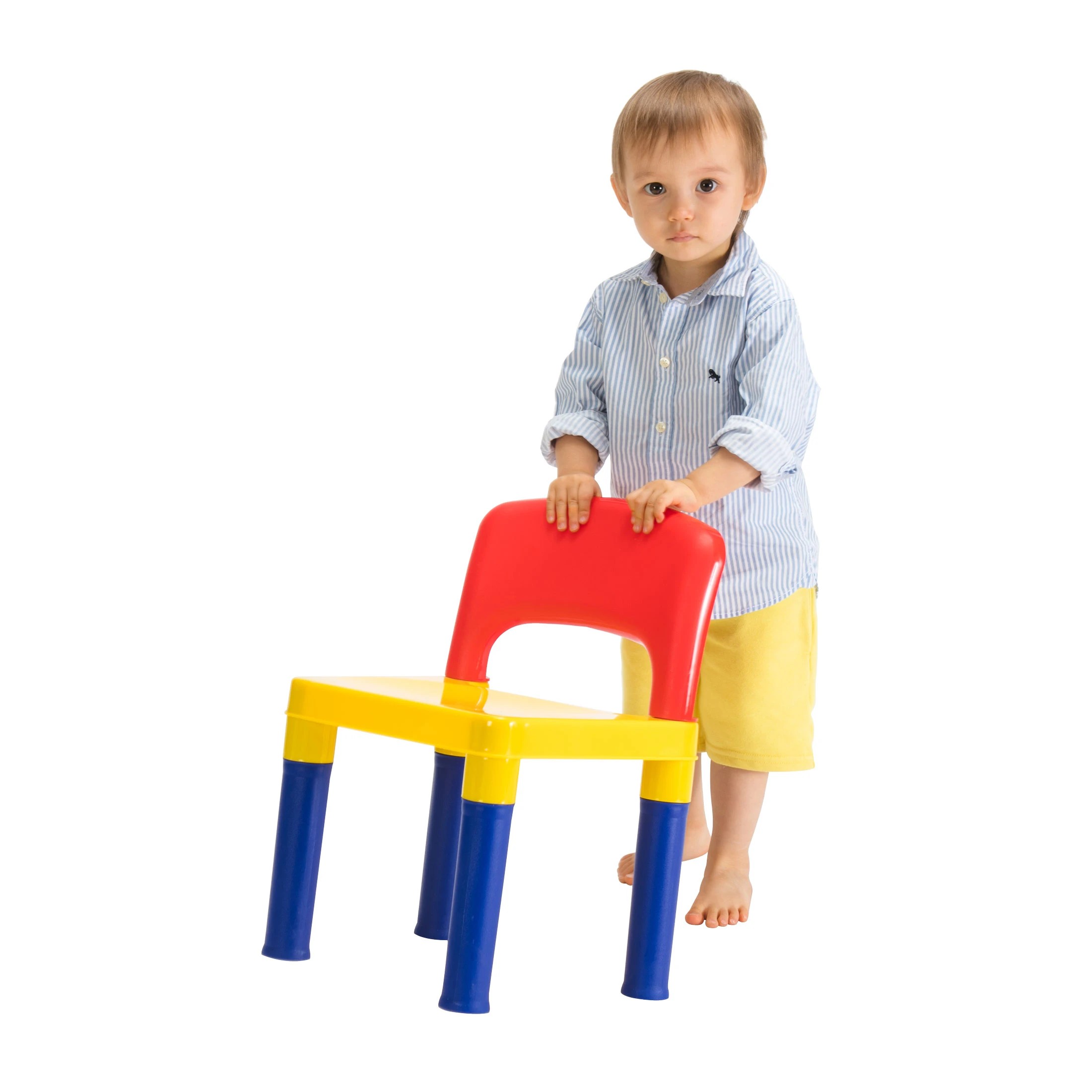 2 GEM Toys Kids Table & 2 Chairs Plastic Set (Blue, Red & Yellow), 2 of 4