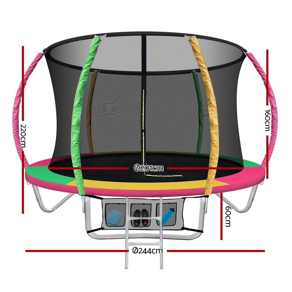 2 Everfit 8FT Trampoline for Kids with Ladder Enclosure Safety Net Rebounder - Multi, 2 of 7