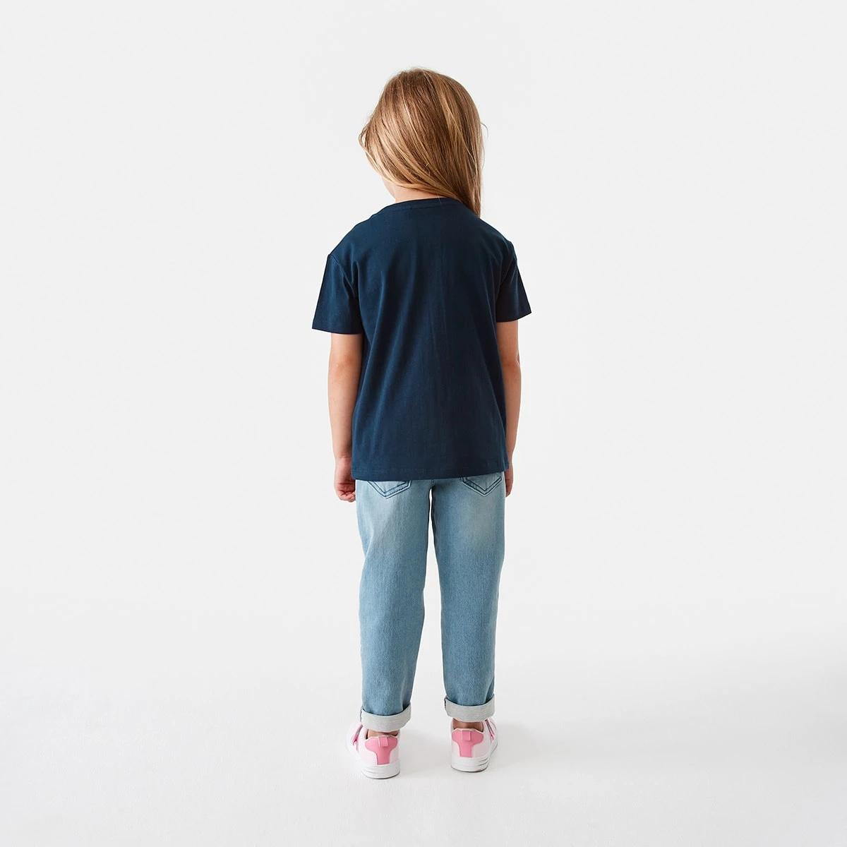 6 Short Sleeve Sequin T-shirt Navy Flwer, 6 of 8