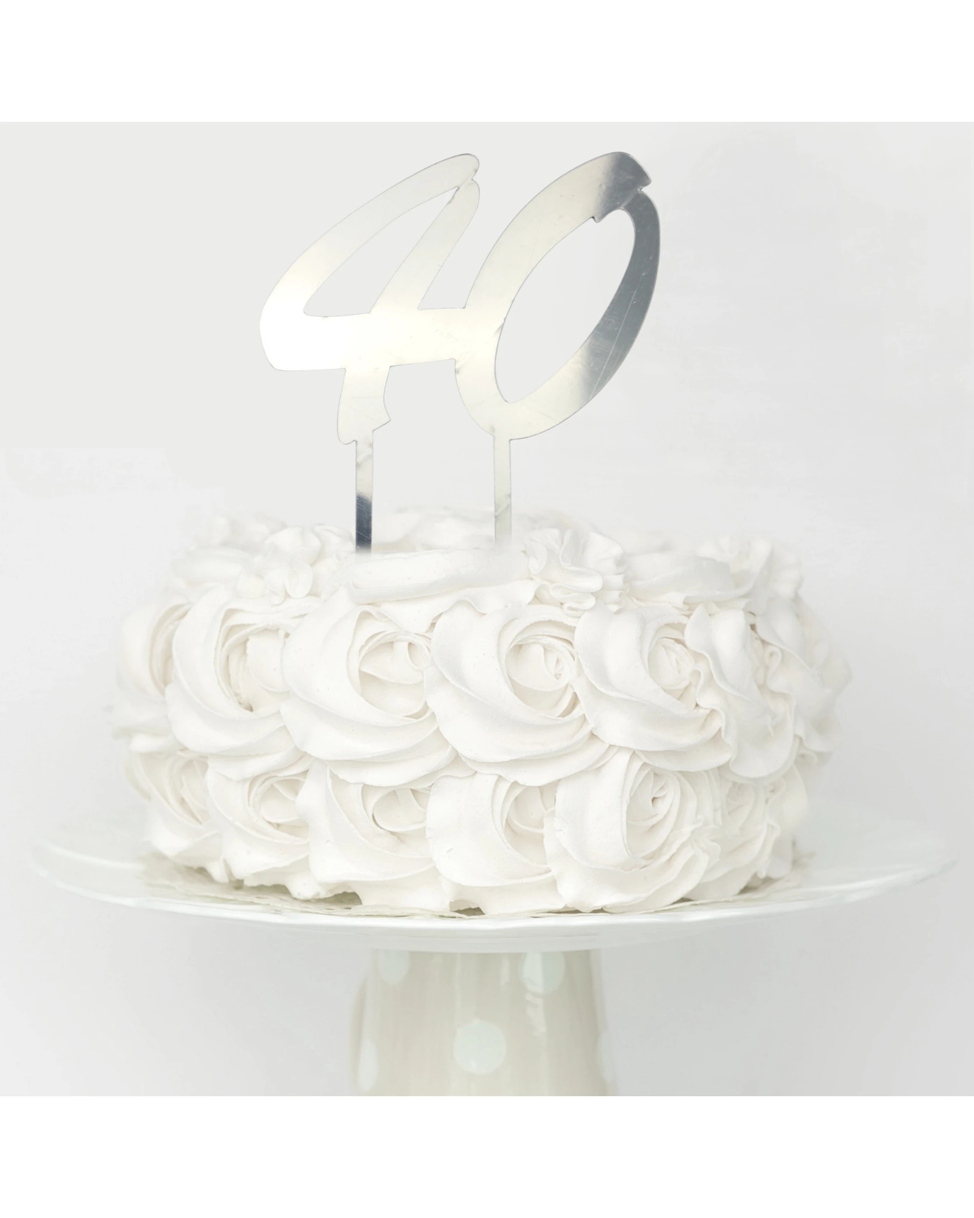 2 JD Party 40 Mirror Cake Topper - Silver, 2 of 3