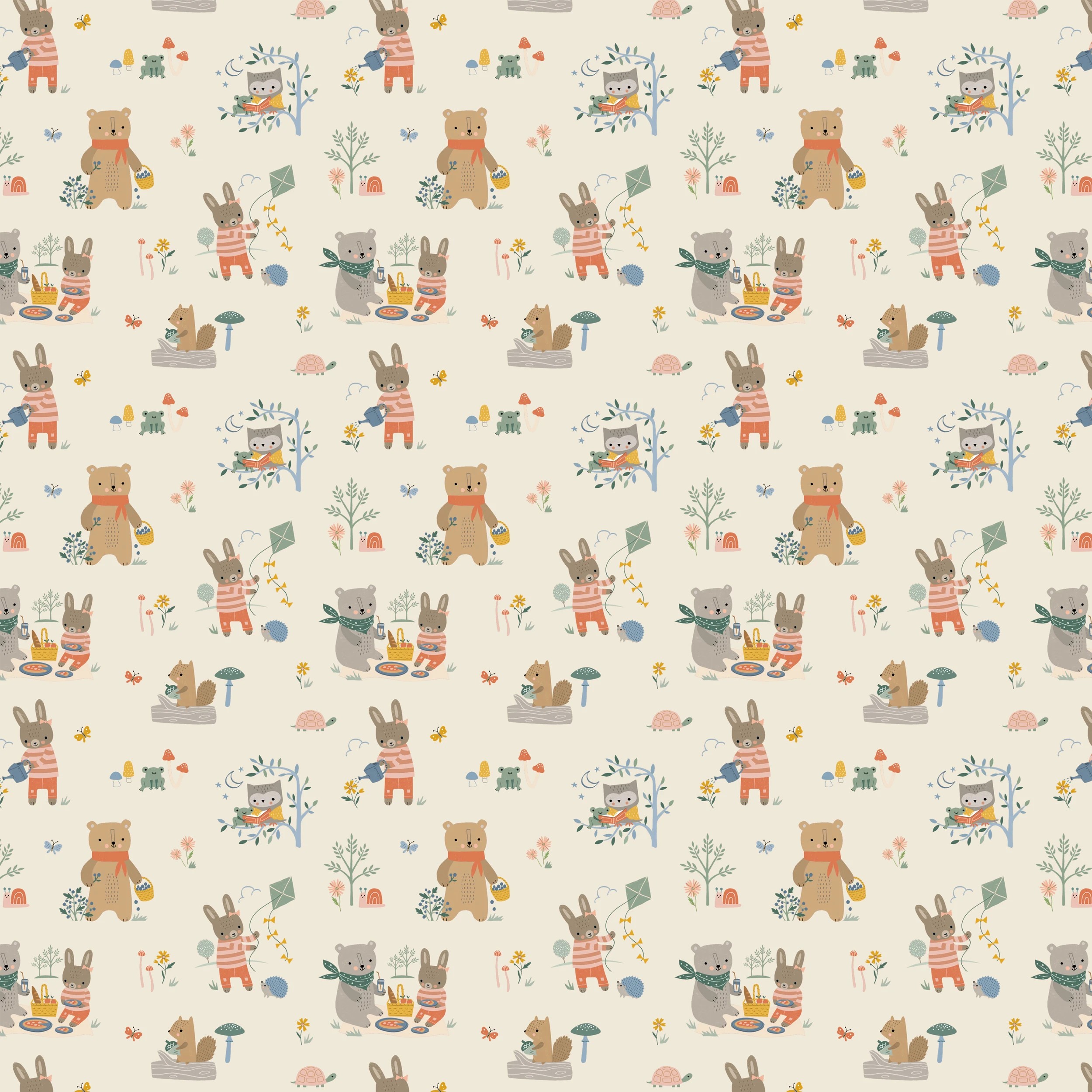 2 4m Hallmark Wrapping Paper - Bear Bunny Picnic, 2 of 3