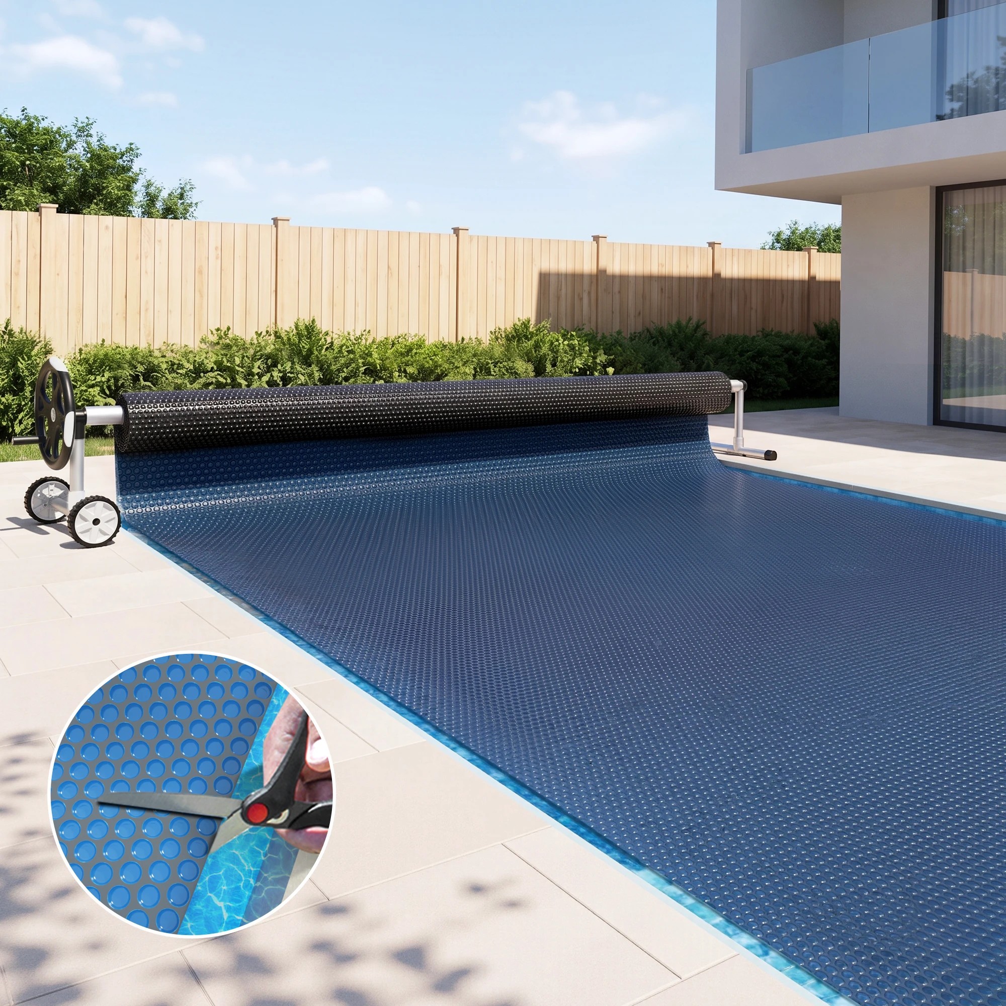 5 Aqua Buddy Pool Cover 500 Micron 9.5x5m w/ Roller 5.55m Swimming Pools Solar Blanket - Multi, 5 of 7