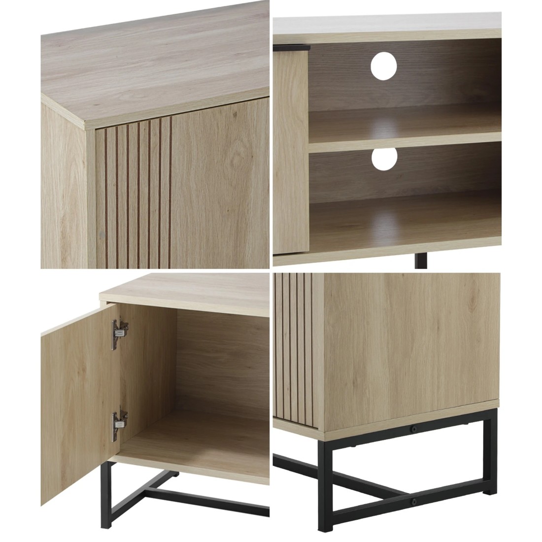 4 Oikiture Entertainment Unit Tv Cabinet 160cm
 - Natural, 4 of 10