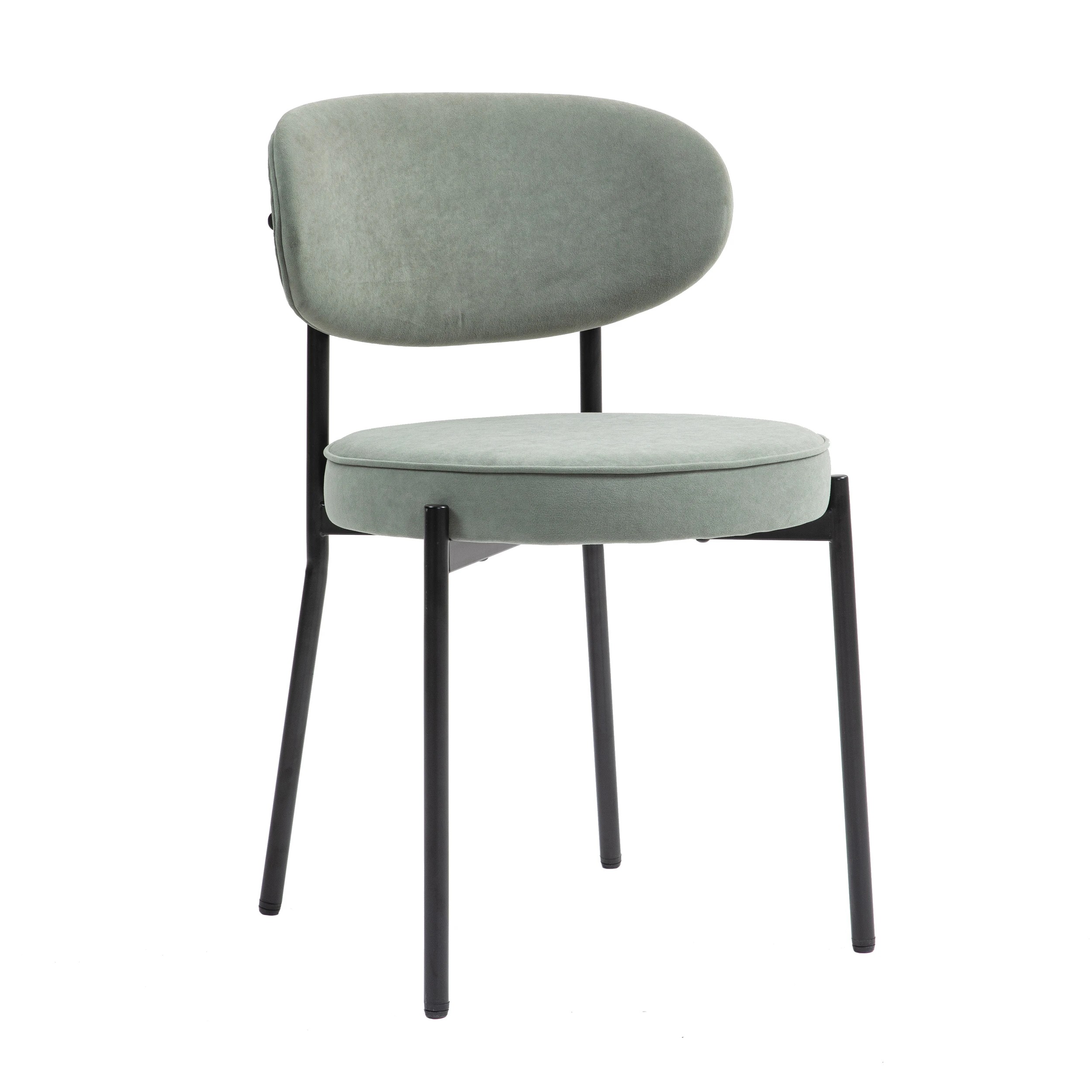 6 IHOMDEC Round Dining Chair Metal Frame and Legs Set of 2 - Green - Green, 6 of 10