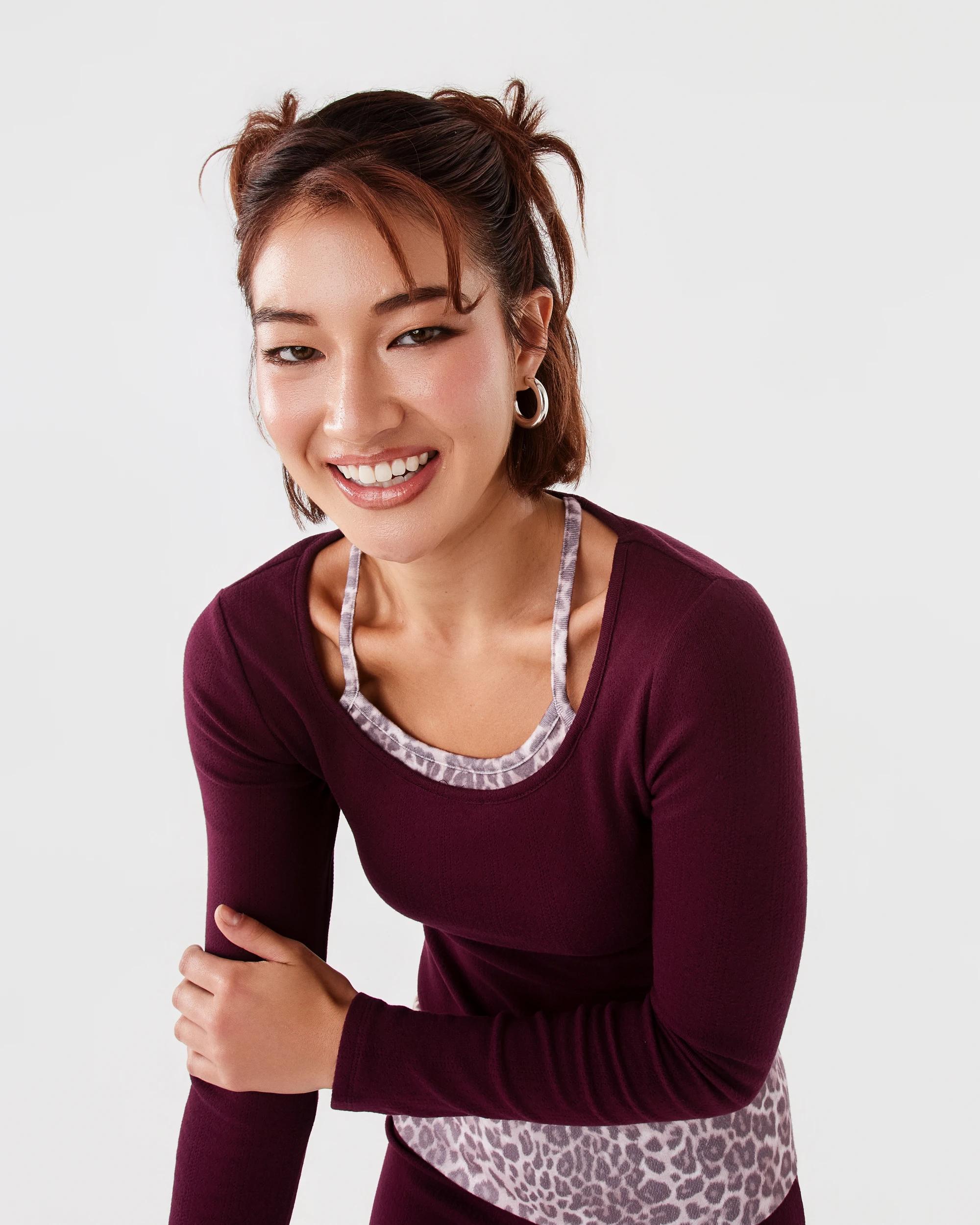 5 Long Sleeve Double Layer Top Velvet Red, 5 of 6