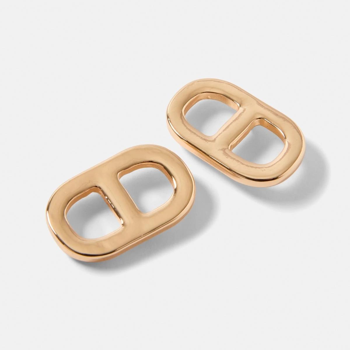 3 Interlink Stud Earrings GOLD, 3 of 5