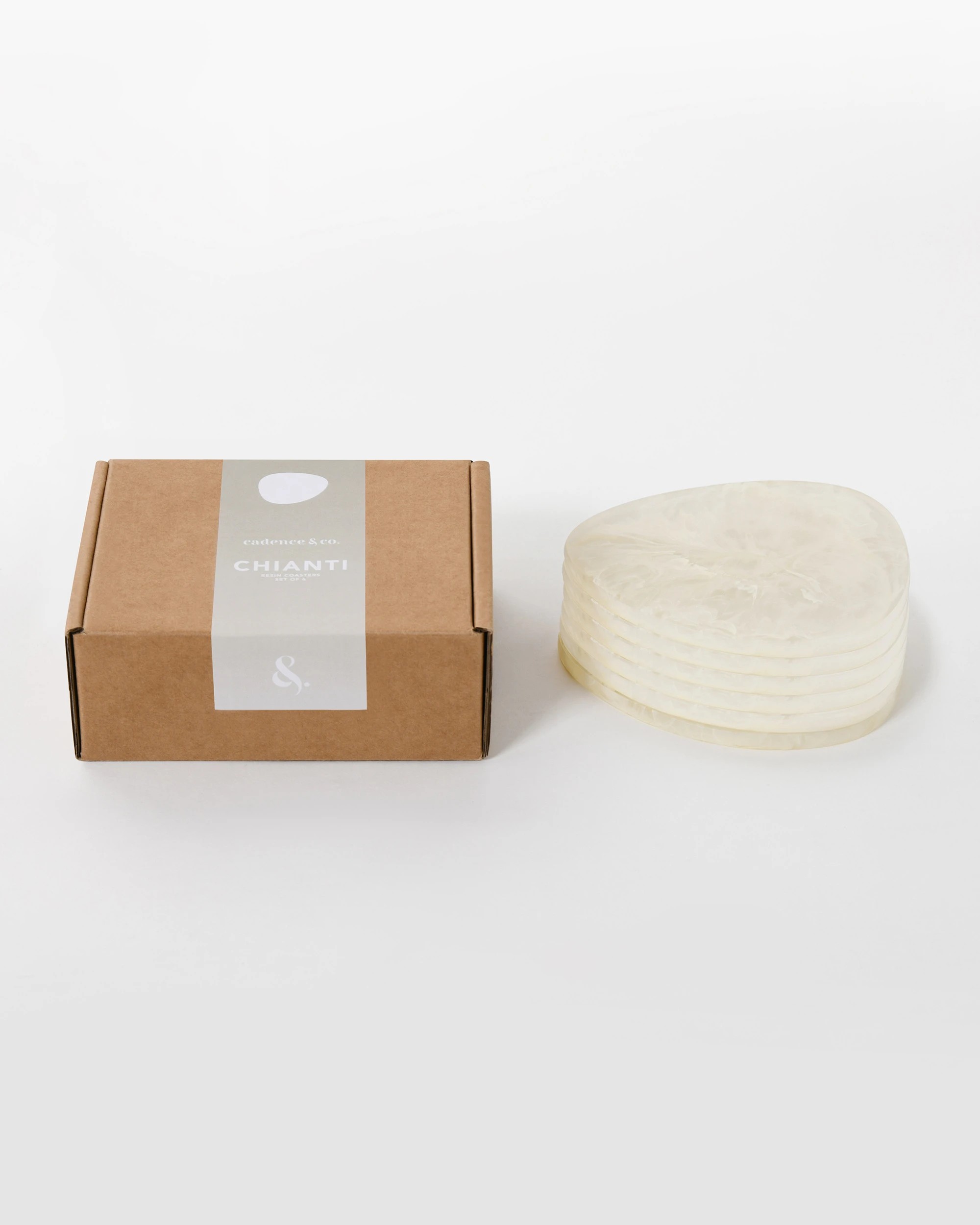 5 Cadence & Co. Chianti Resin Coasters Set of 6 - Vanilla, 5 of 6
