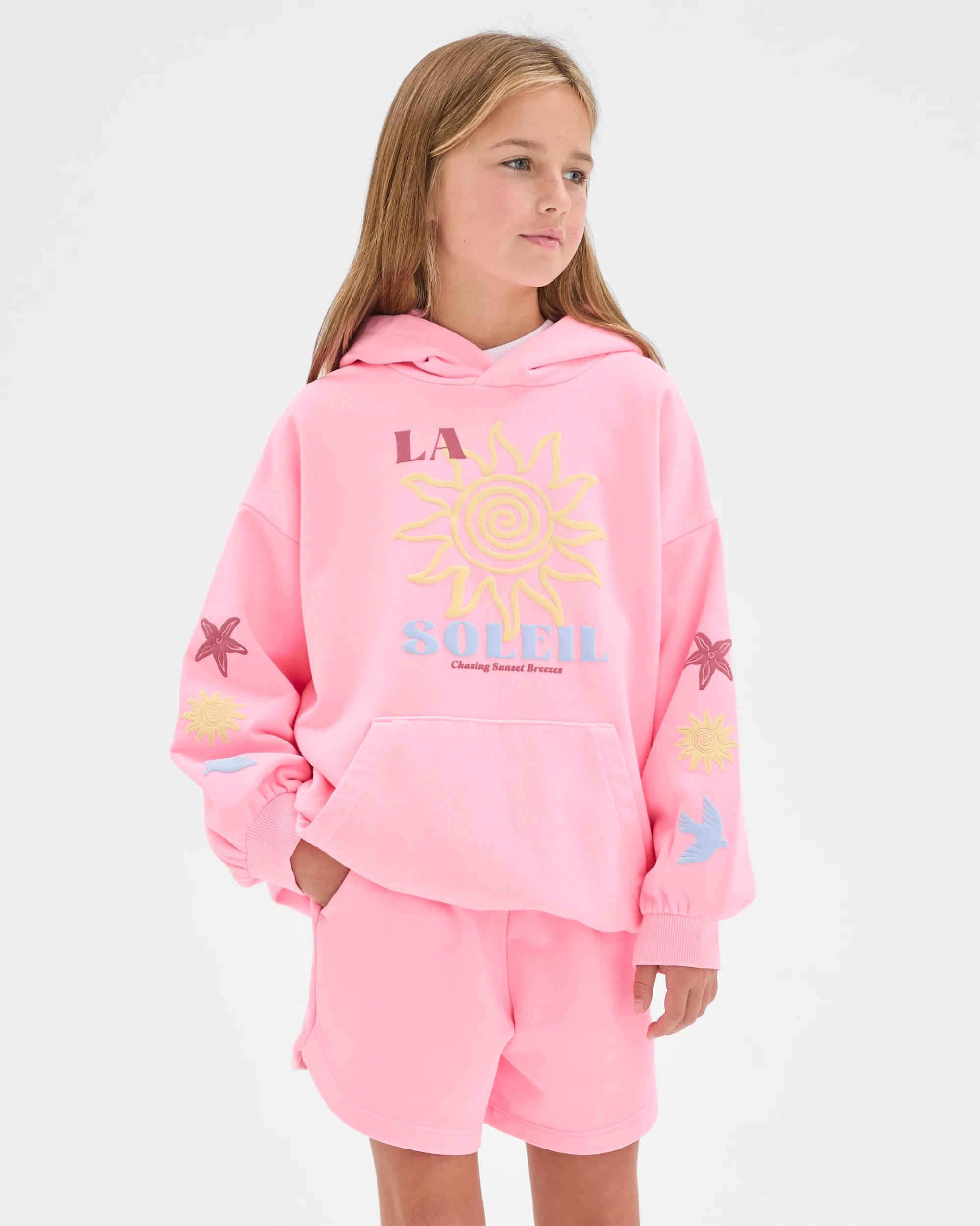 1 Target Kids Australian Cotton Blend Fashion Washed Hooded Jumper NEON PINK, 1 of 6
