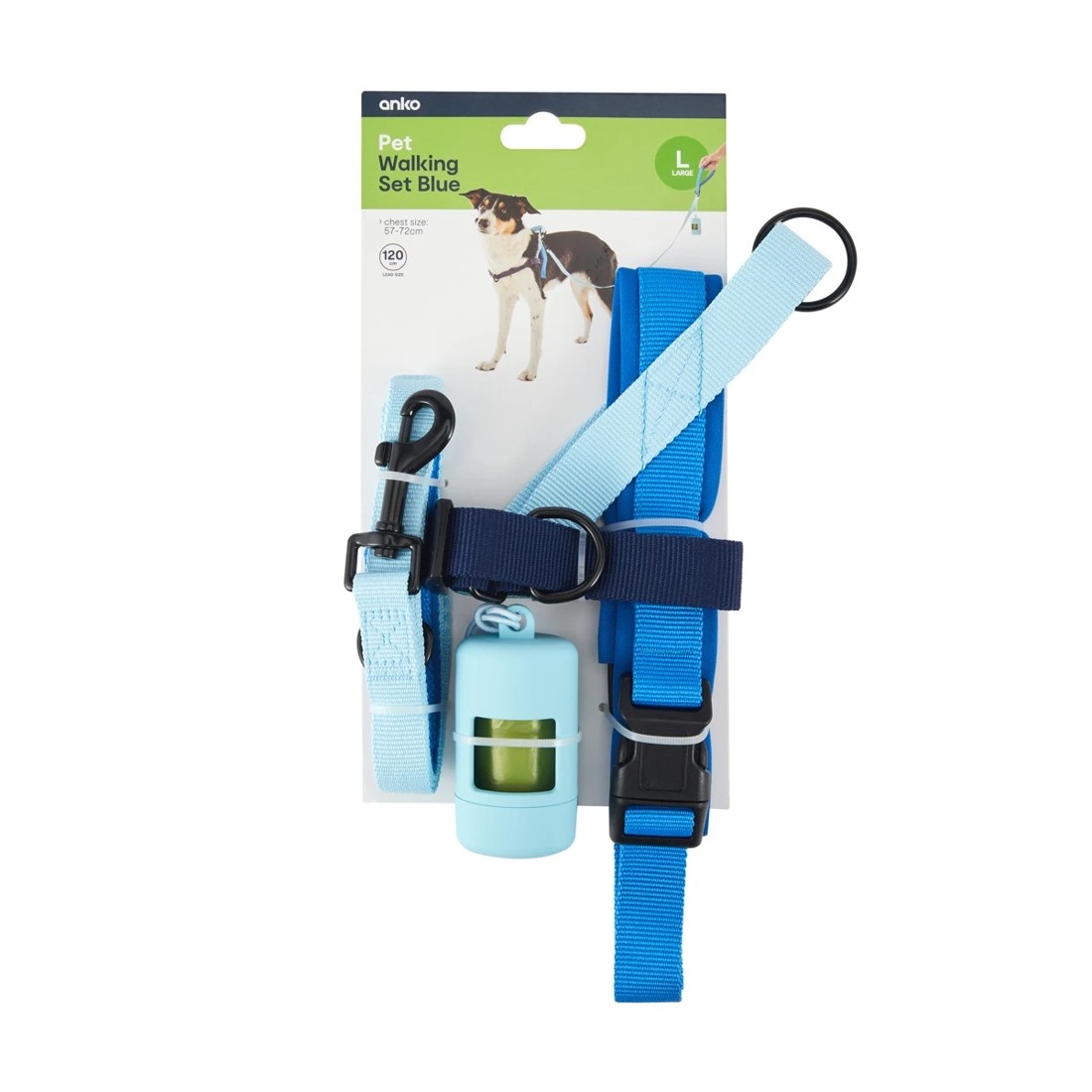 5 Pet Walking Set - Blue, Large, 5 of 5