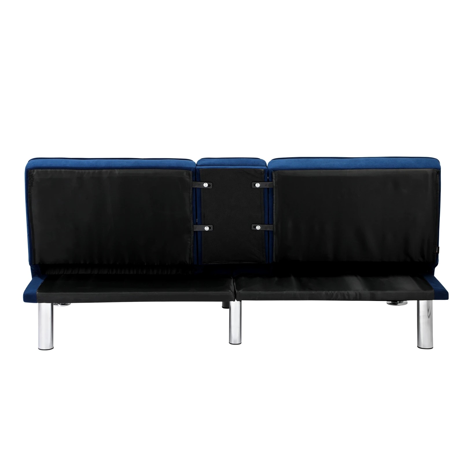 9 Oikiture Sofa Bed Lounge 3 Seater Couch Recliner Sofabeds Cup Holder Velvet
 - Blue, 9 of 10