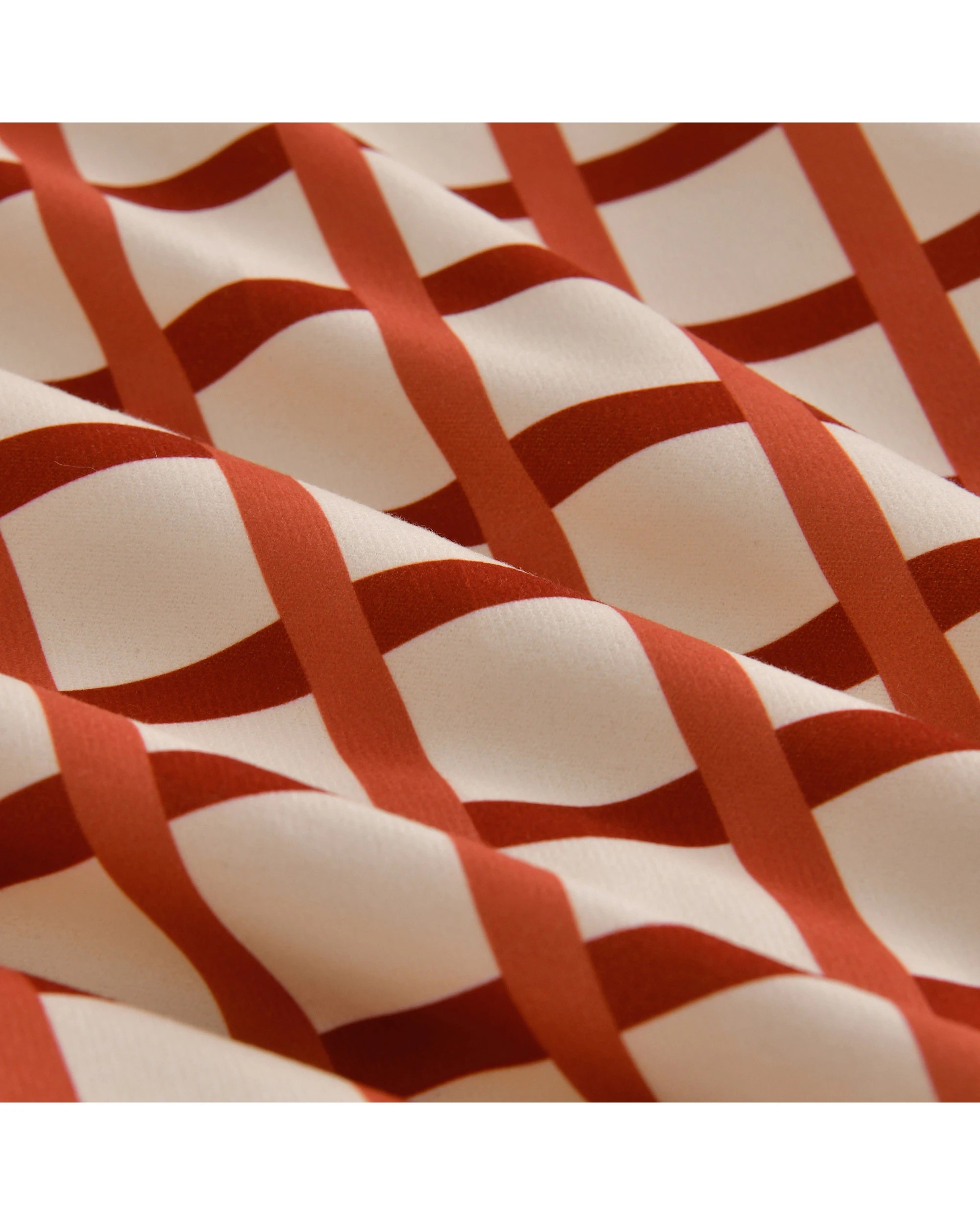 7 Dreamaker Micro Flannel Reversible Grid Quilt Cover Set - Queen Bed - Sienna, 7 of 9