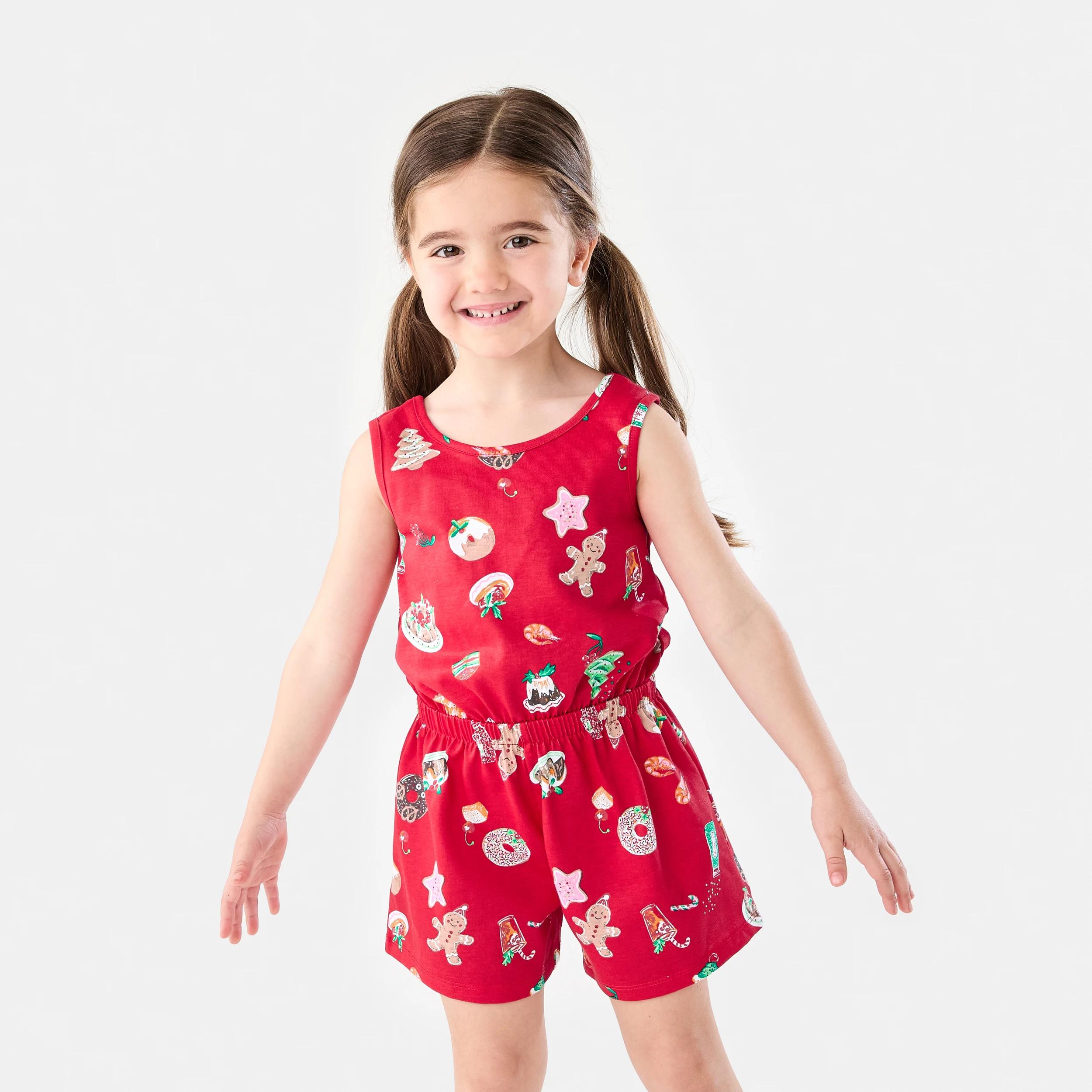 1 Christmas Print Family Matching Playsuit Red Food, 1 of 9