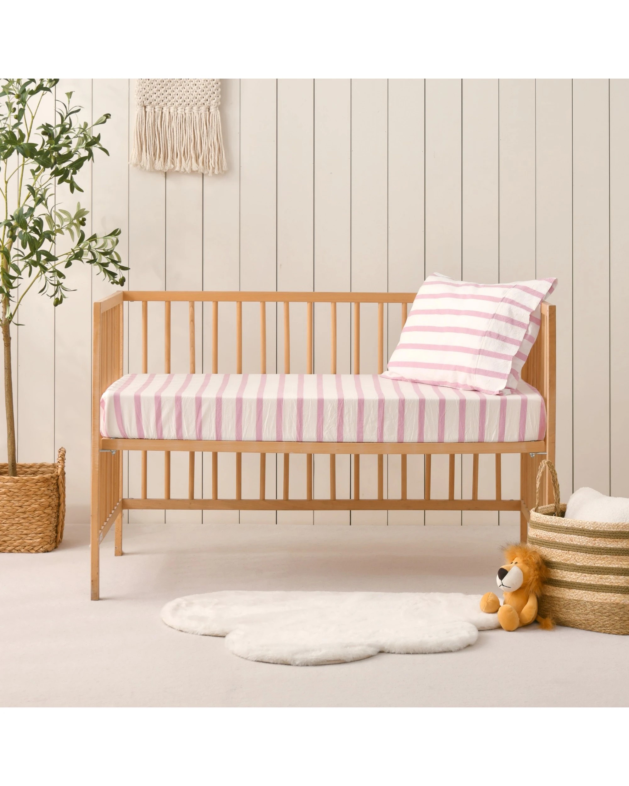 6 Dreamaker Baby Bask Washed Cotton Yarn Dyed Stripe Combo Set - COT Size - Pink Pearl, 6 of 7