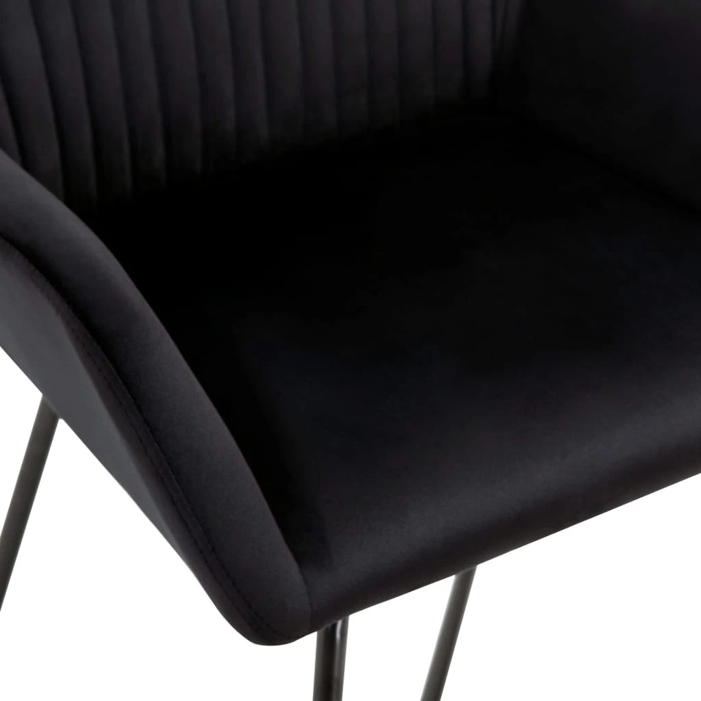 4 vidaXL Dining Chairs 6 Pcs Velvet - Black, 4 of 6