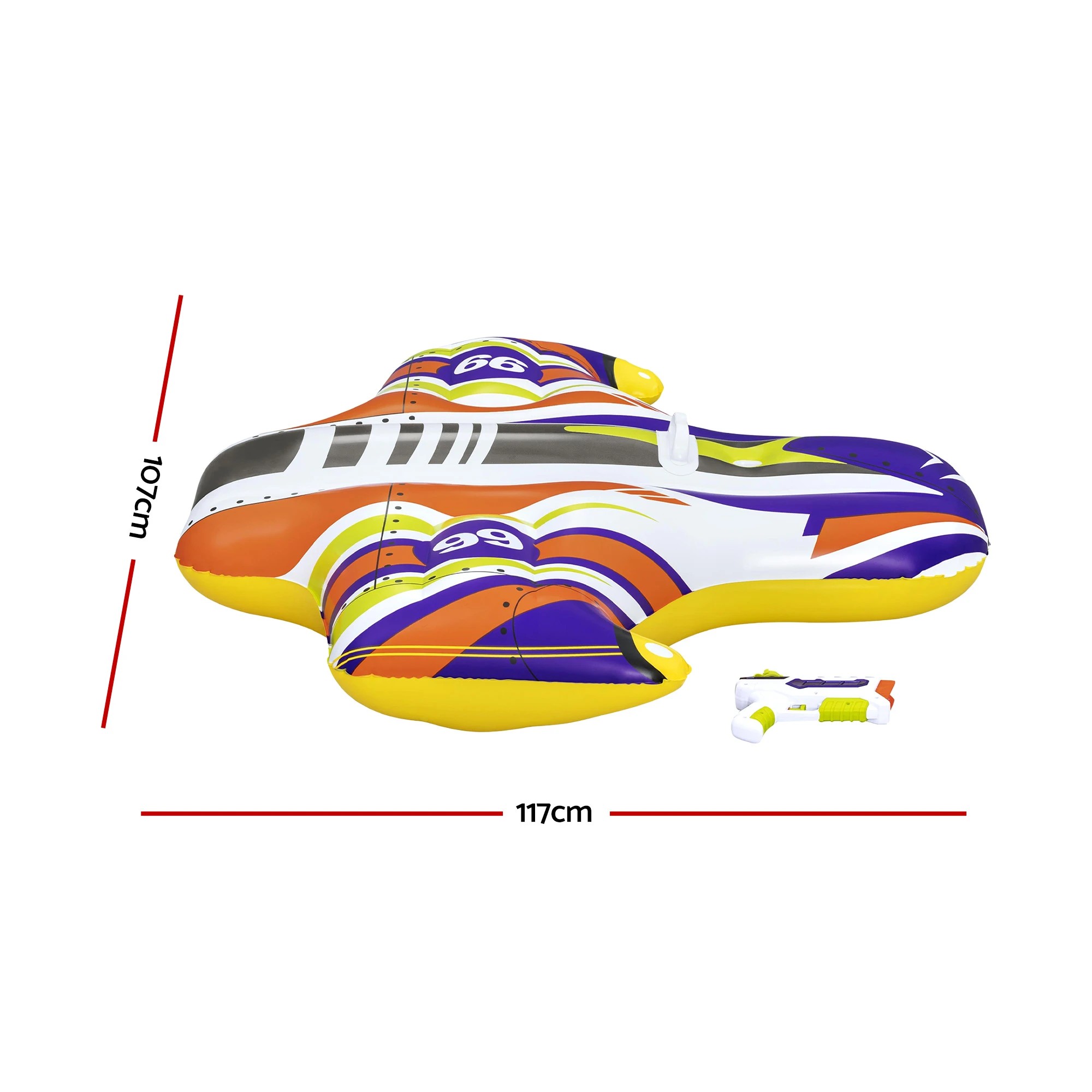 2 Bestway Spaceship Ride-On Pool Float Toy with Spray Gun 45kg Capacity Inflatable Water Cruiser - Multi, 2 of 7
