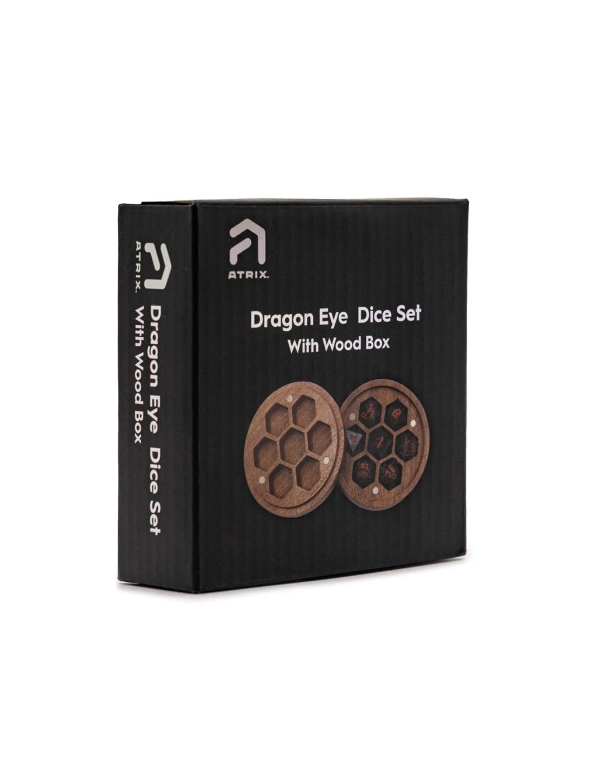 3 Dragon Eye Dice Set with Wood Box - Black, 3 of 4