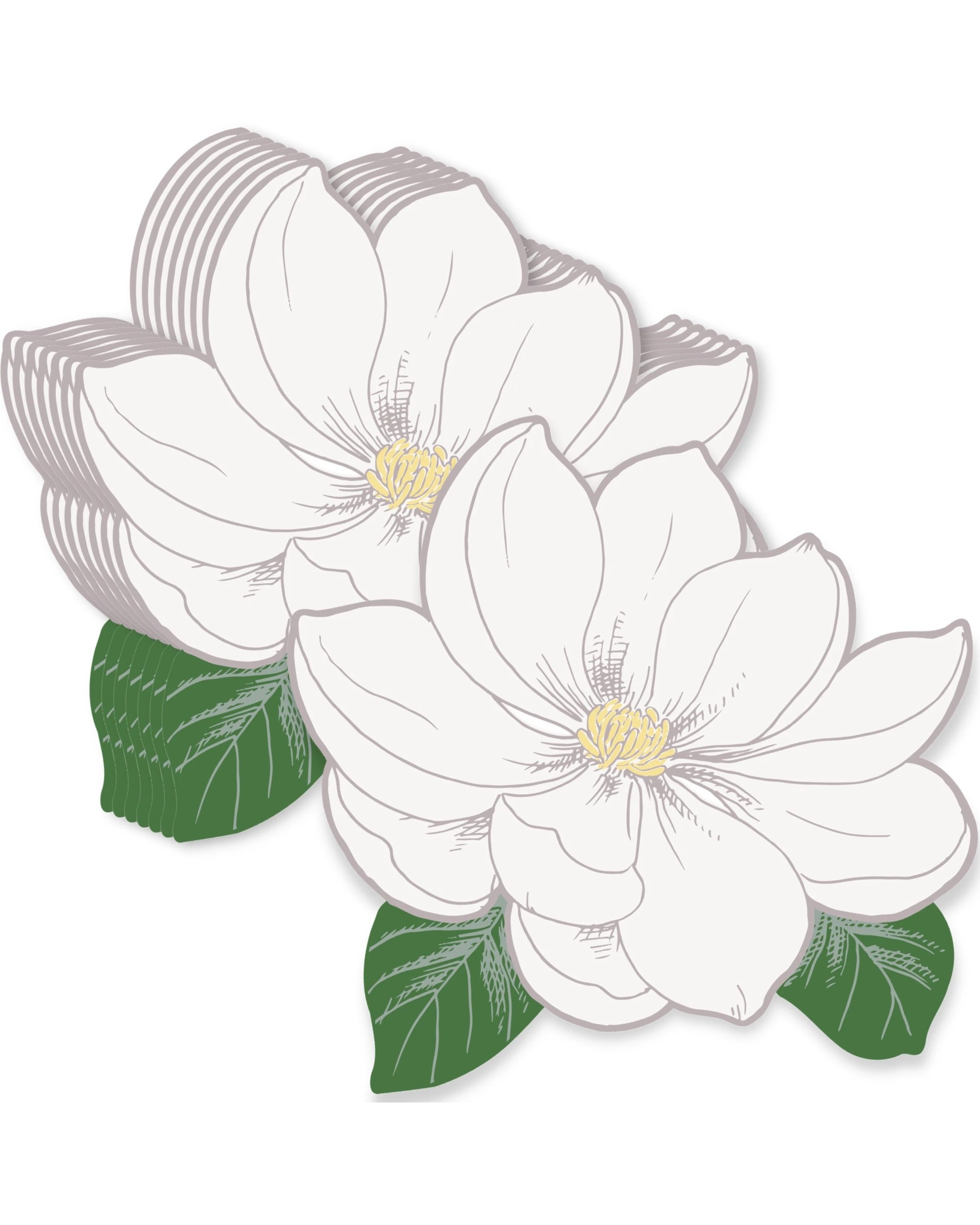 1 Unique Garden Party Flowers Magnolia Paper Placemats Pack of 8 - White, 1 of 4