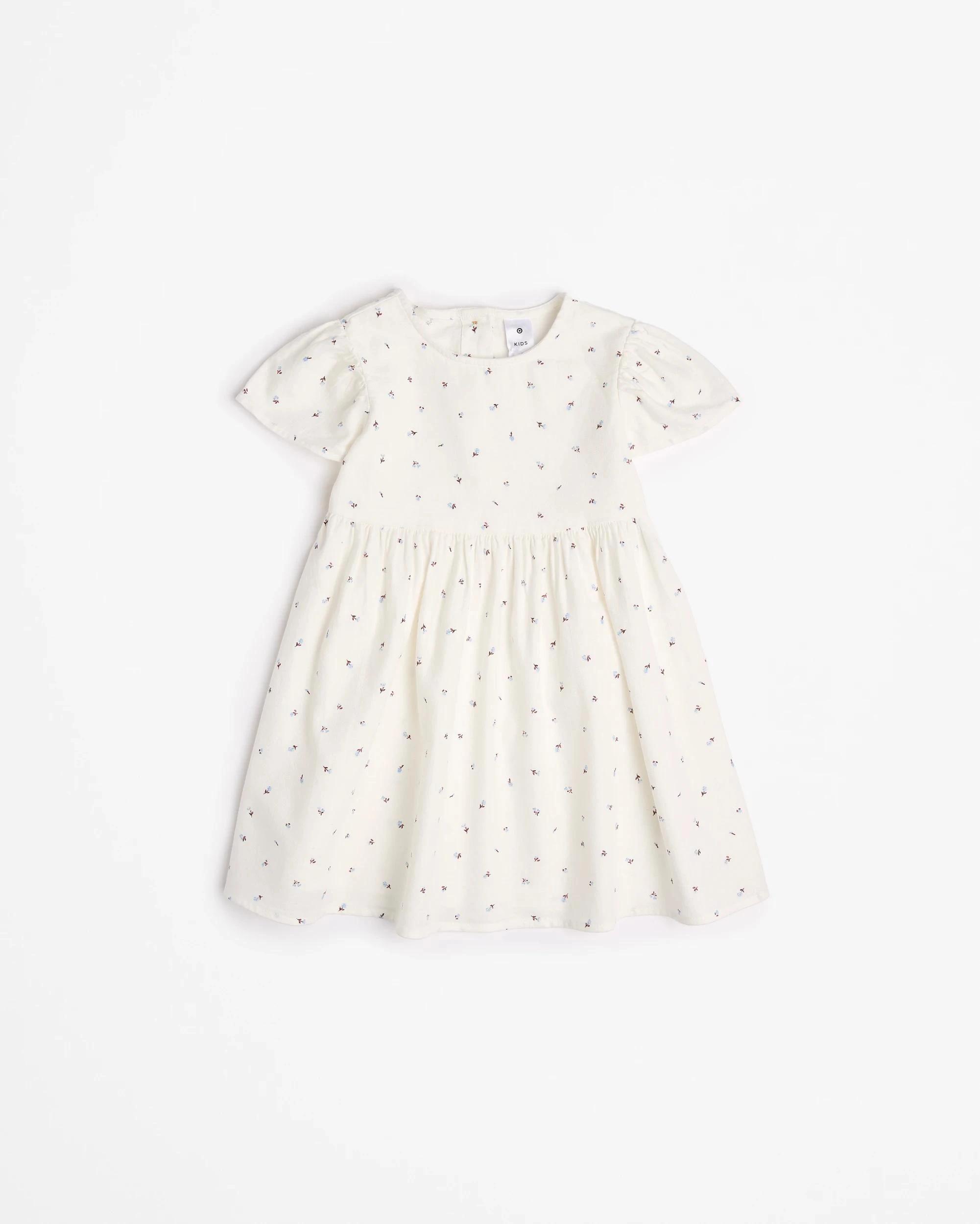 1 Target Kids Floral Denim Dress WHITE FLORAL, 1 of 3