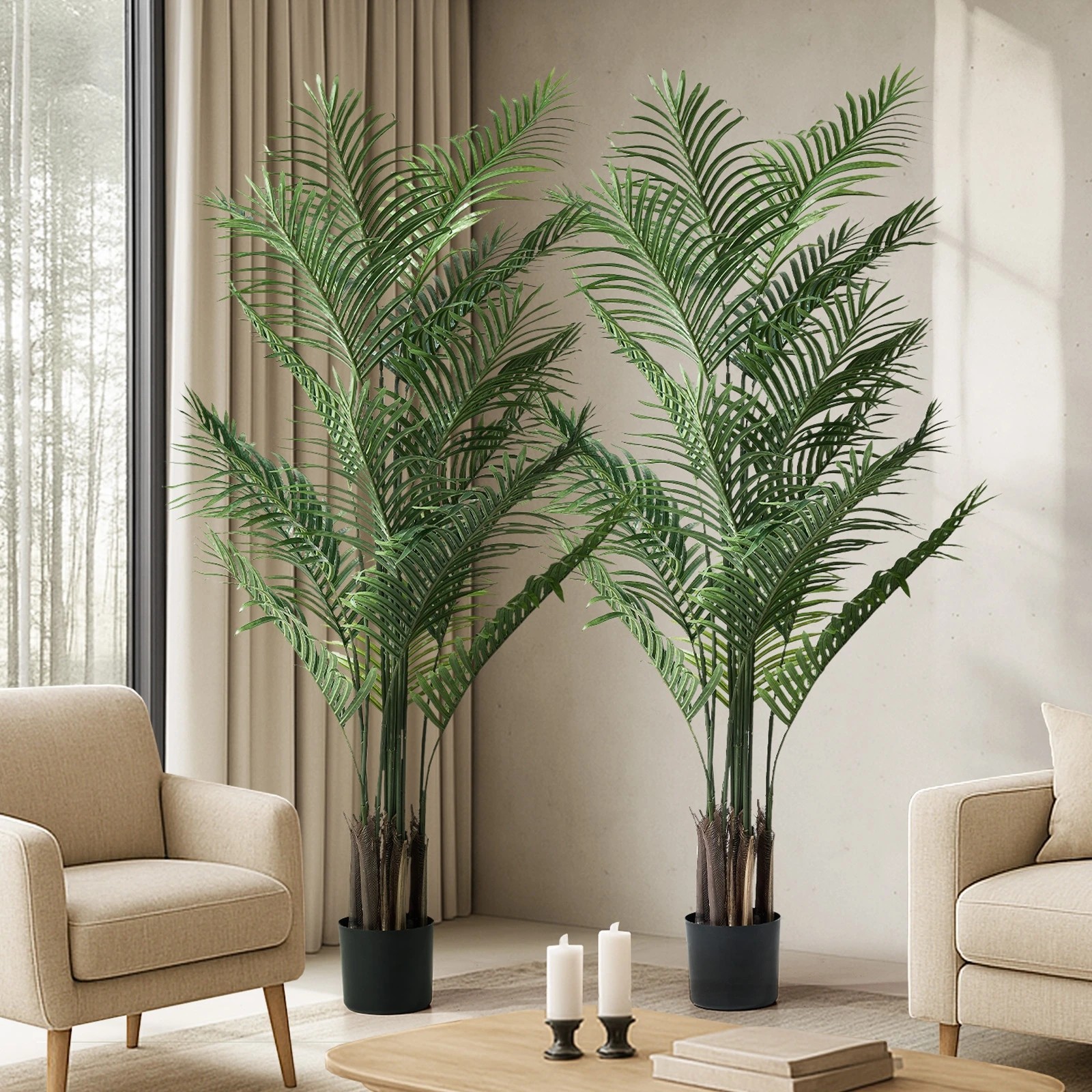 3 Livsip 2 Pack Artificial Palm Tree 180cm - Green, 3 of 10