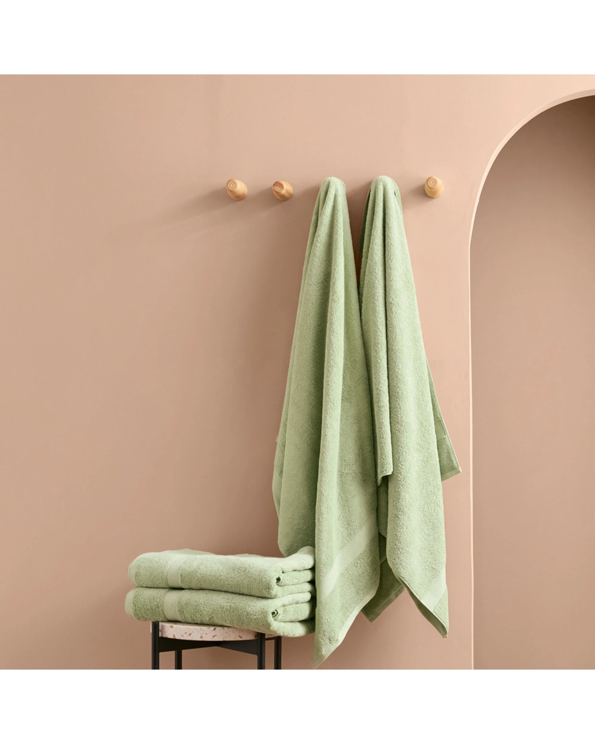 3 Bedding co 4pc Egyptian Cotton Luxury Bath Sheet Set Ultra Soft Earthy - Green, 3 of 4
