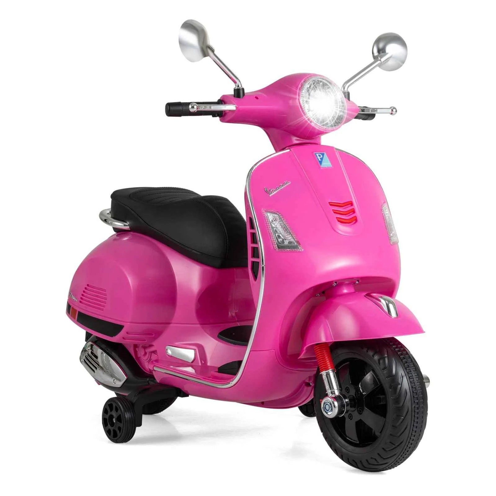 1 Costway 12V Electric Motorcycle VESPA Licensed Motorbike Ride on Car - Pink, 1 of 1