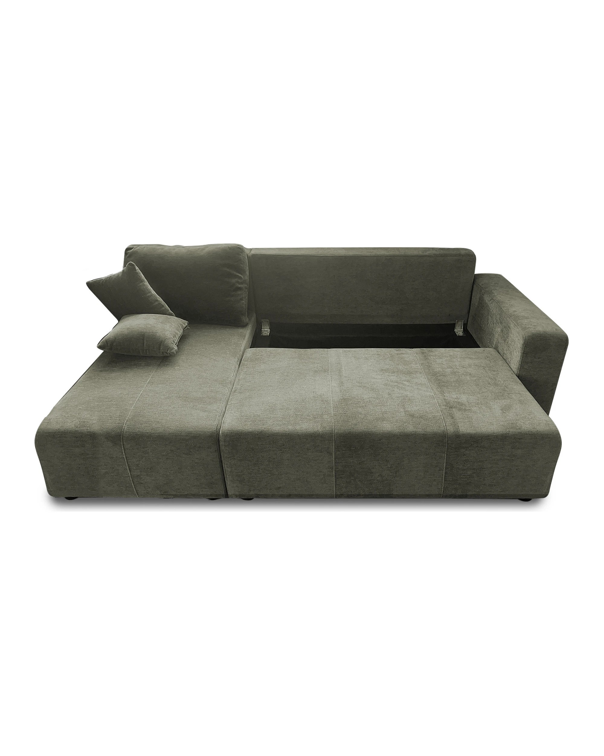 4 Sarantino Caliana Reversible L Shape Sofa Bed with Storage and Backrest - Green, 4 of 10