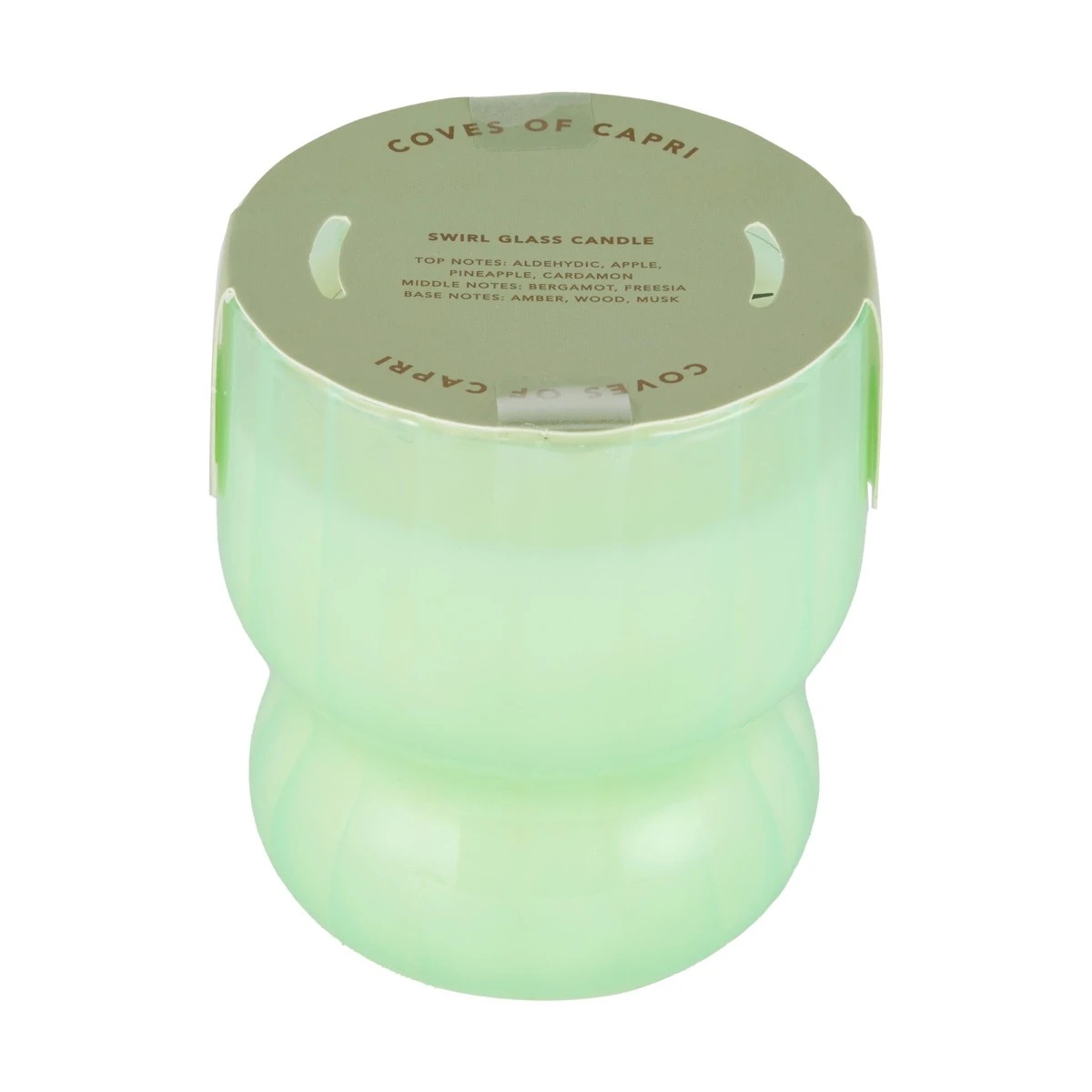 4 Coves of Capri Swirl Glass Candle - Green, 4 of 4