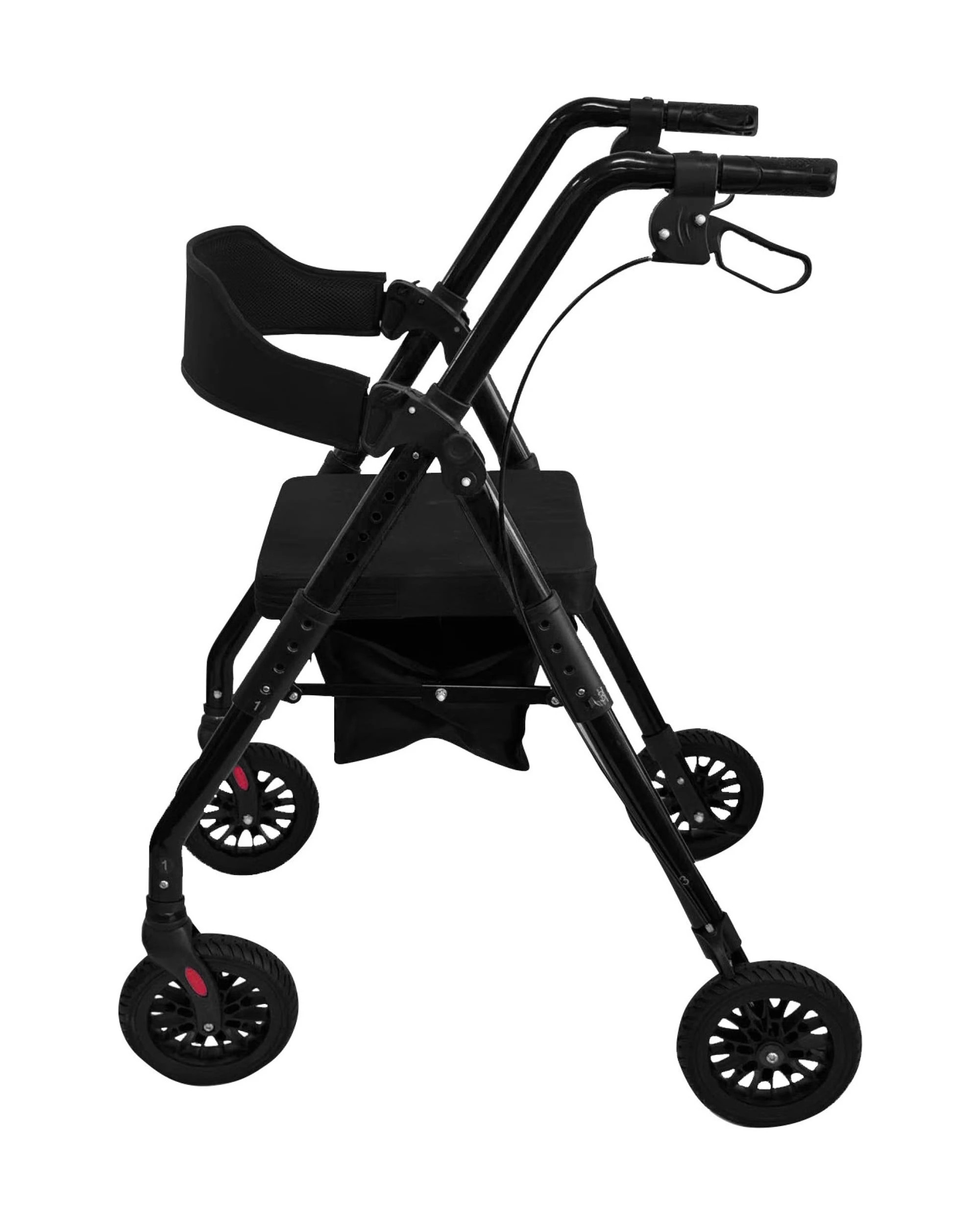 3 Orthonica Foldable Steel Rollator Walker - Adjustable Seat and Armrests, 136kg Capacity - Black, 3 of 6