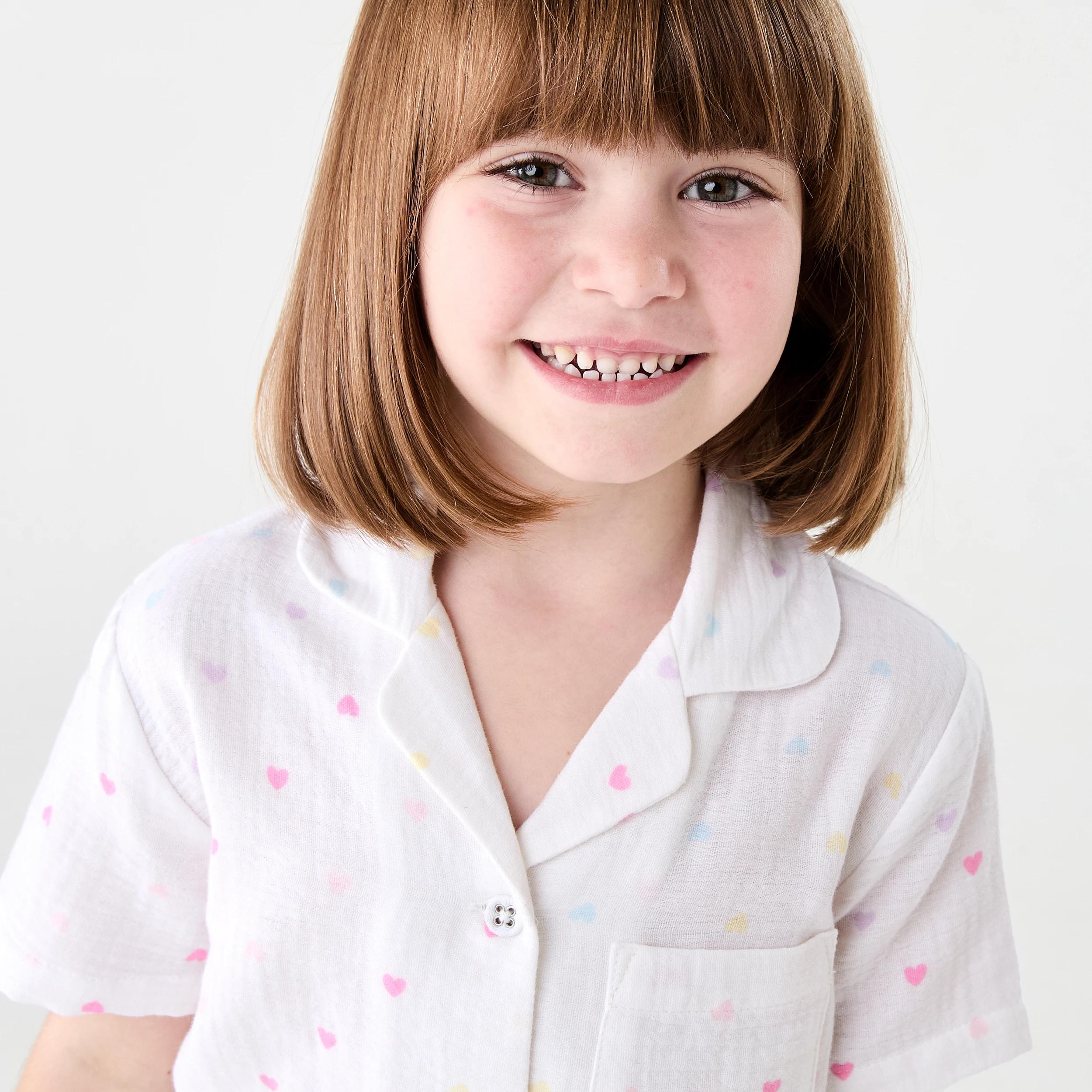 3 Short Sleeve Woven Pyjama Set WHITE HEARTS, 3 of 7