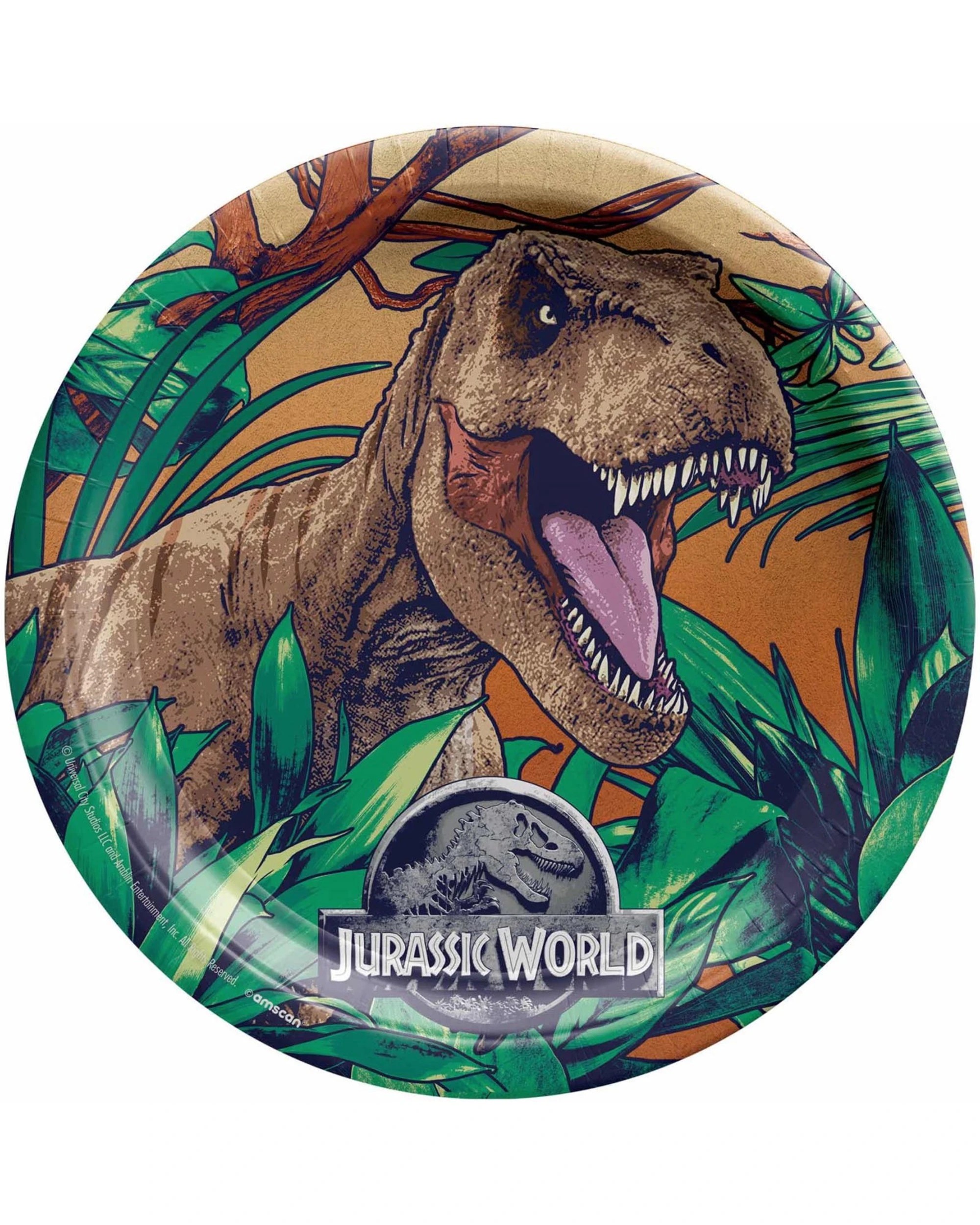 1 Amscan Jurassic Into the Wild Large Paper Plates Pack of 8, 1 of 1