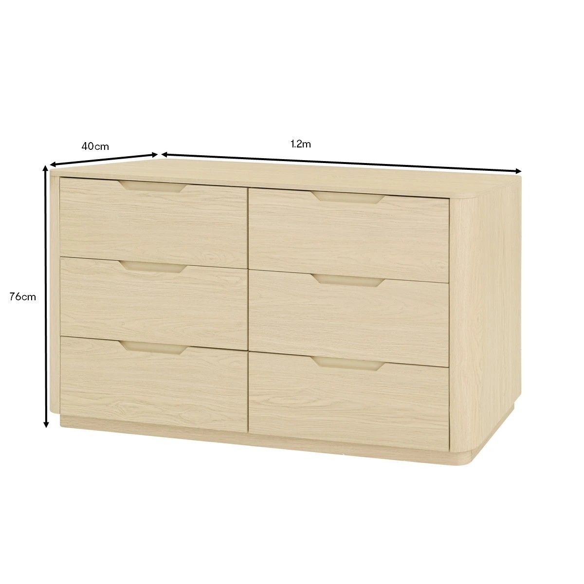 8 Miles 6 Drawer Chest - Light Oak, 8 of 8